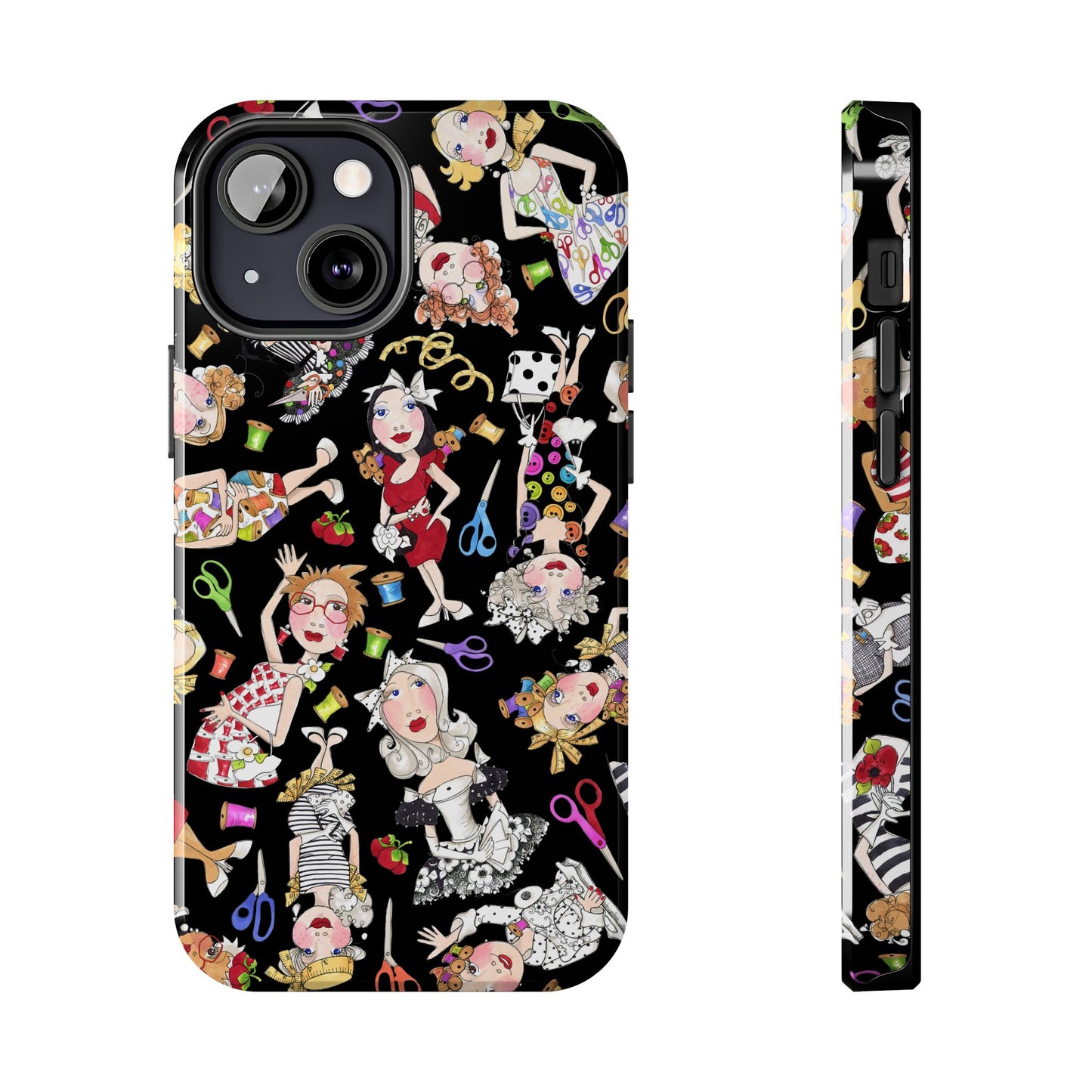 Sew Tossed Black Phone Case