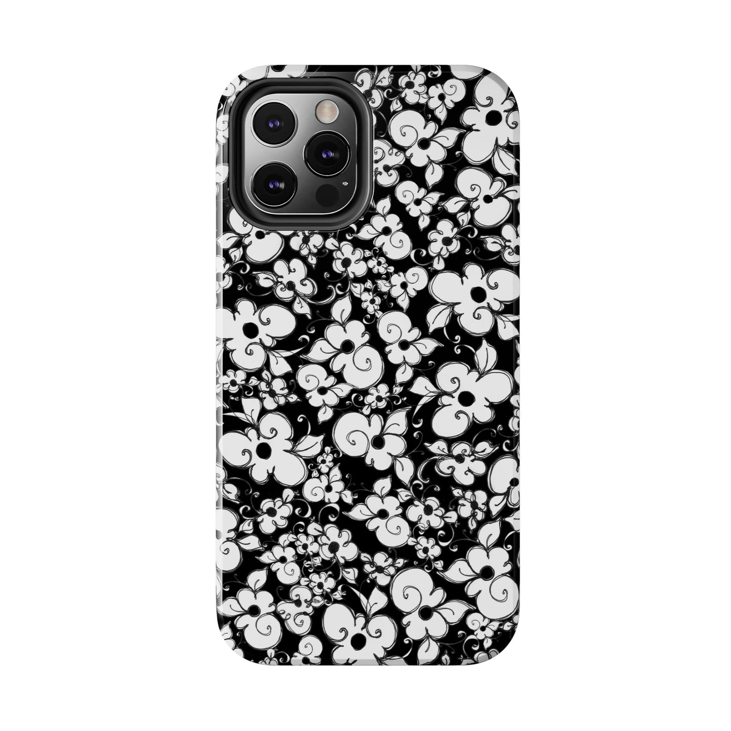 Dog Daisies Black Phone Case