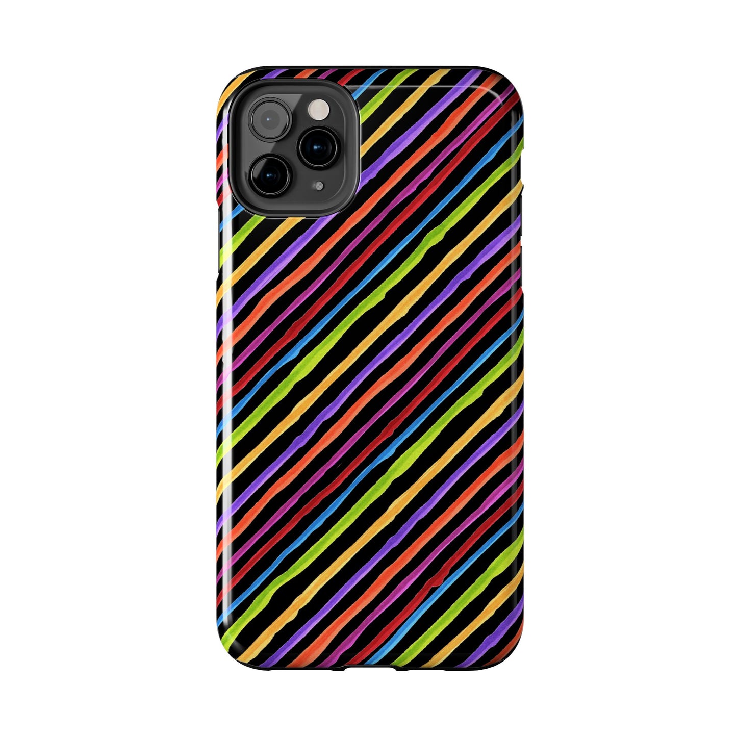 Quirky Bias Stripe Black Phone Case