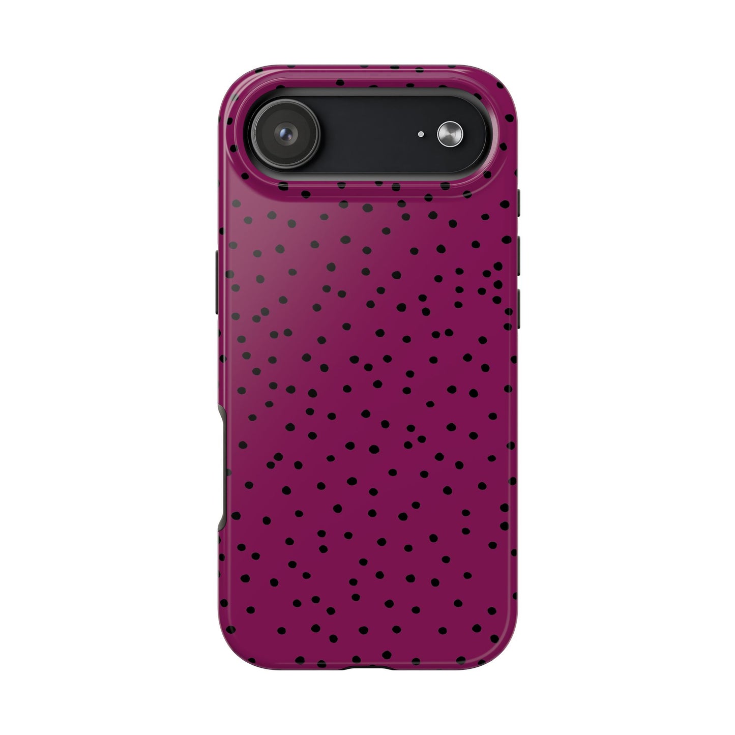 Dinky Dots Burgundy / Black Phone Case