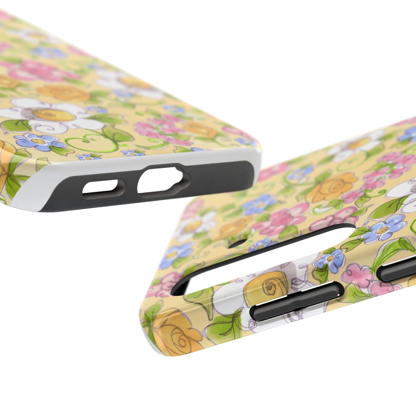 Flower Frolic Yellow Phone Case
