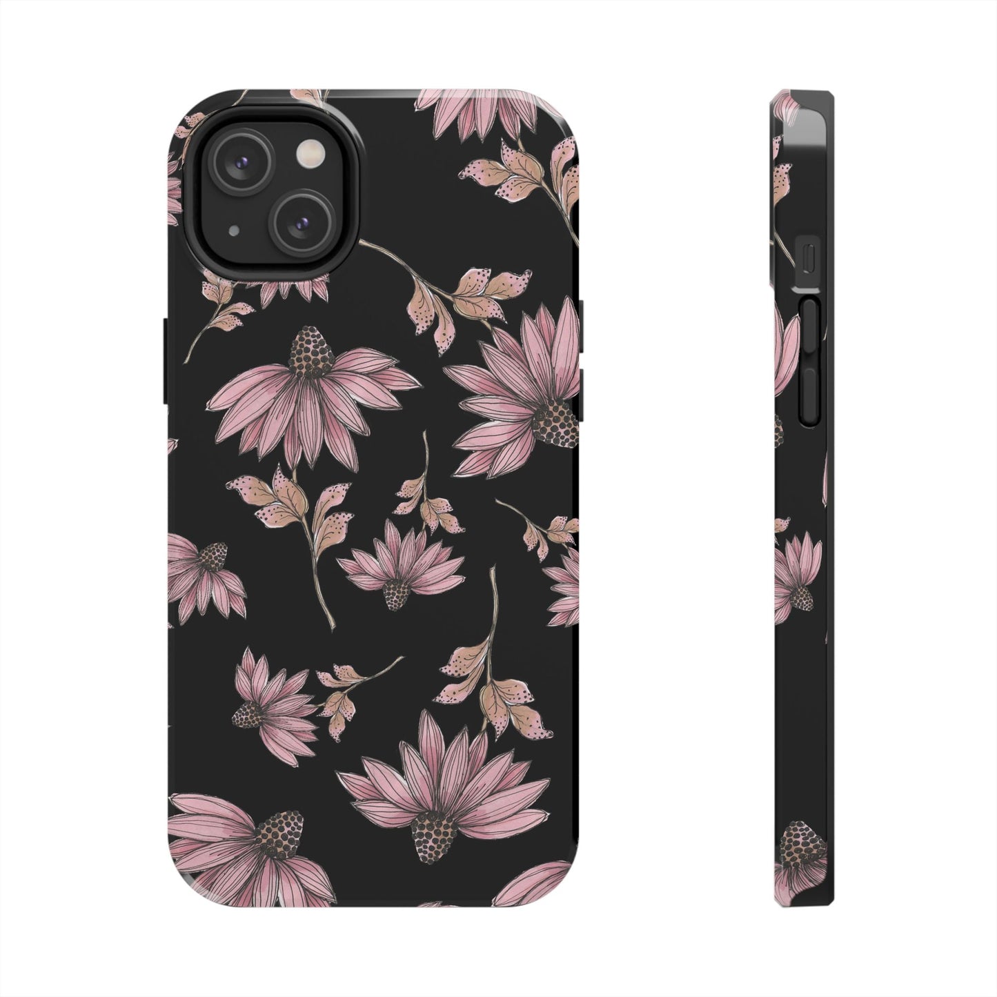 Wild Cone Flowers Black Phone Case
