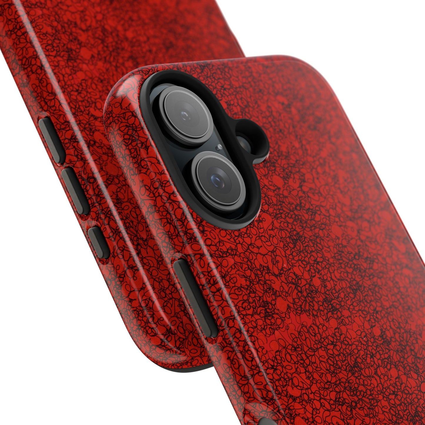 Scribble Red / Black Phone Case