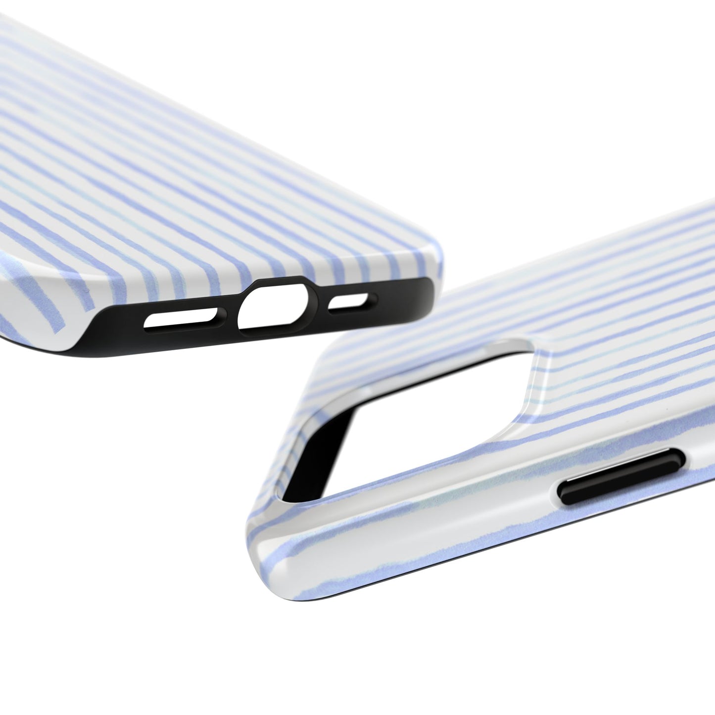 Happy Stripe White / Blue Phone Case