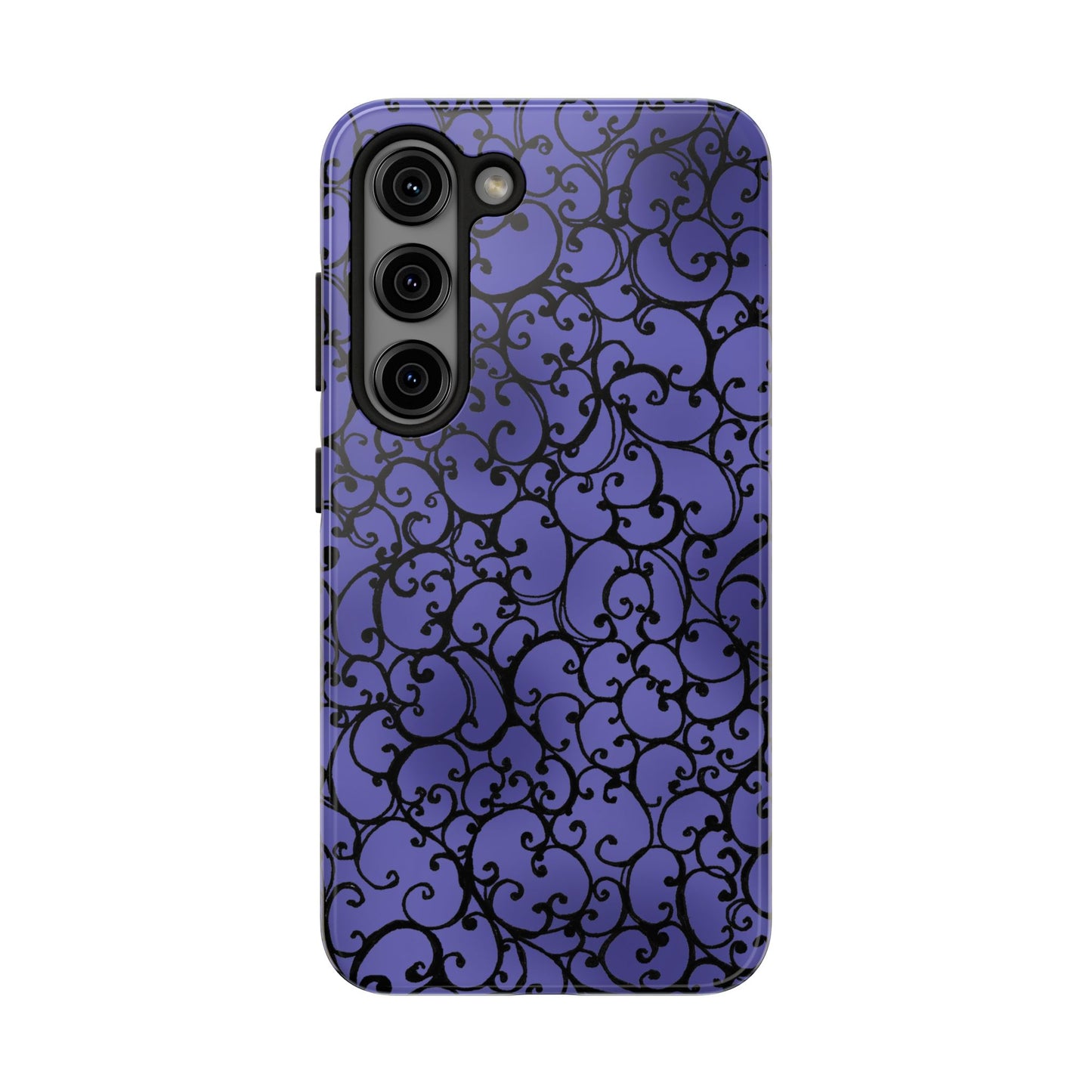 Scrollie Violet / Black Phone Case