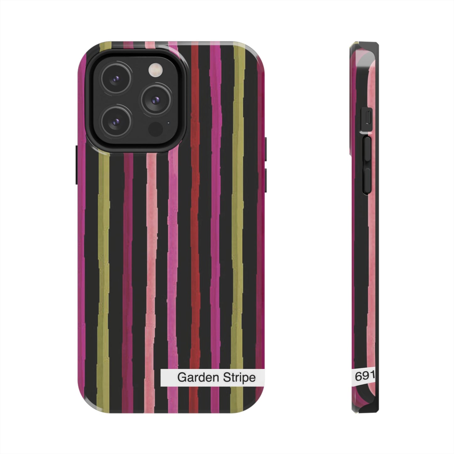 Garden Stripe Black Phone Case