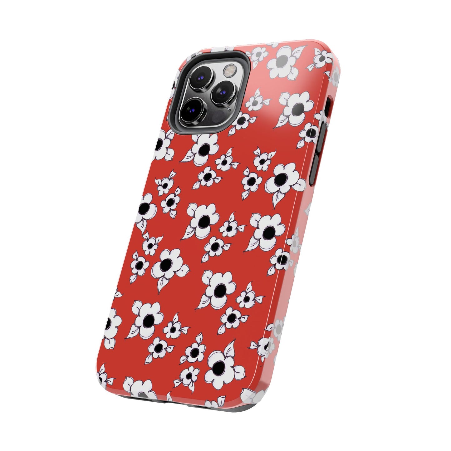 Daisy Cluster Red / Black Phone Case