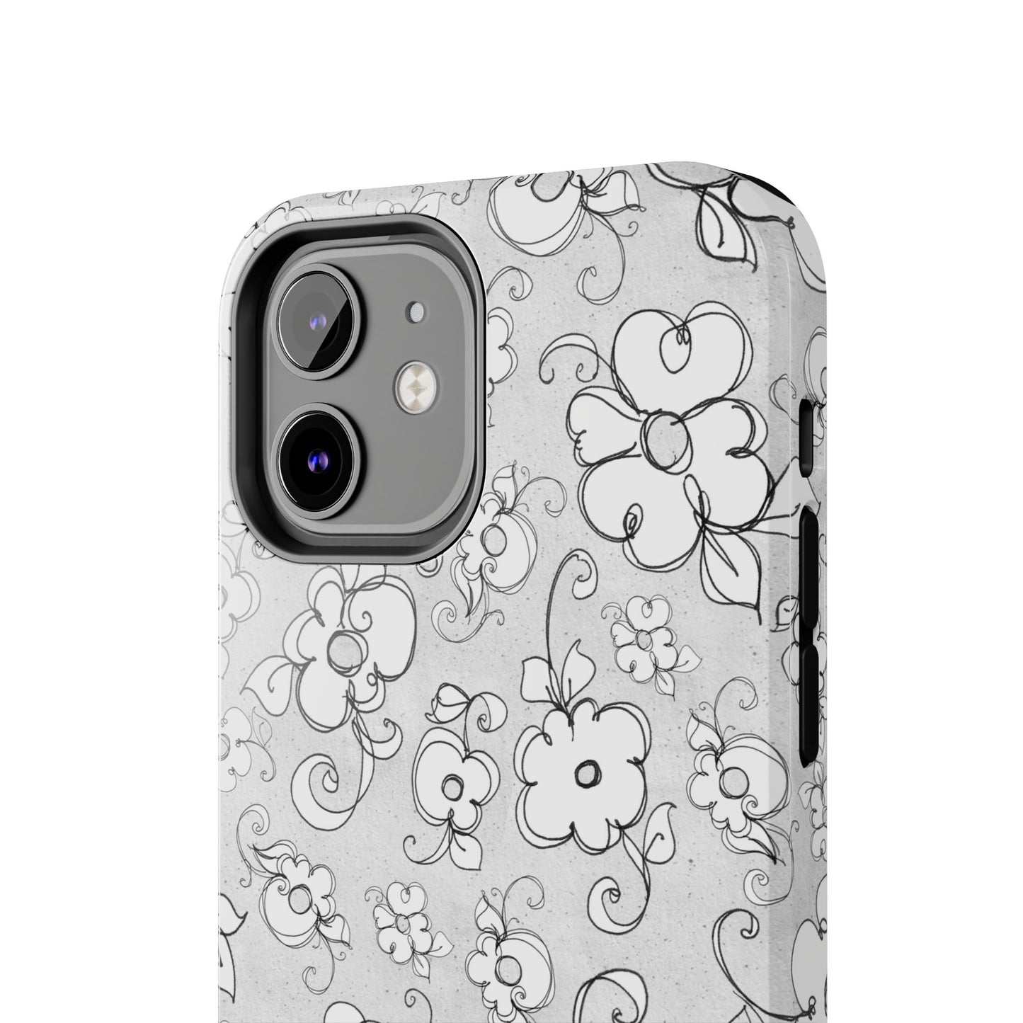 Lady Flowers Silver Phone Case