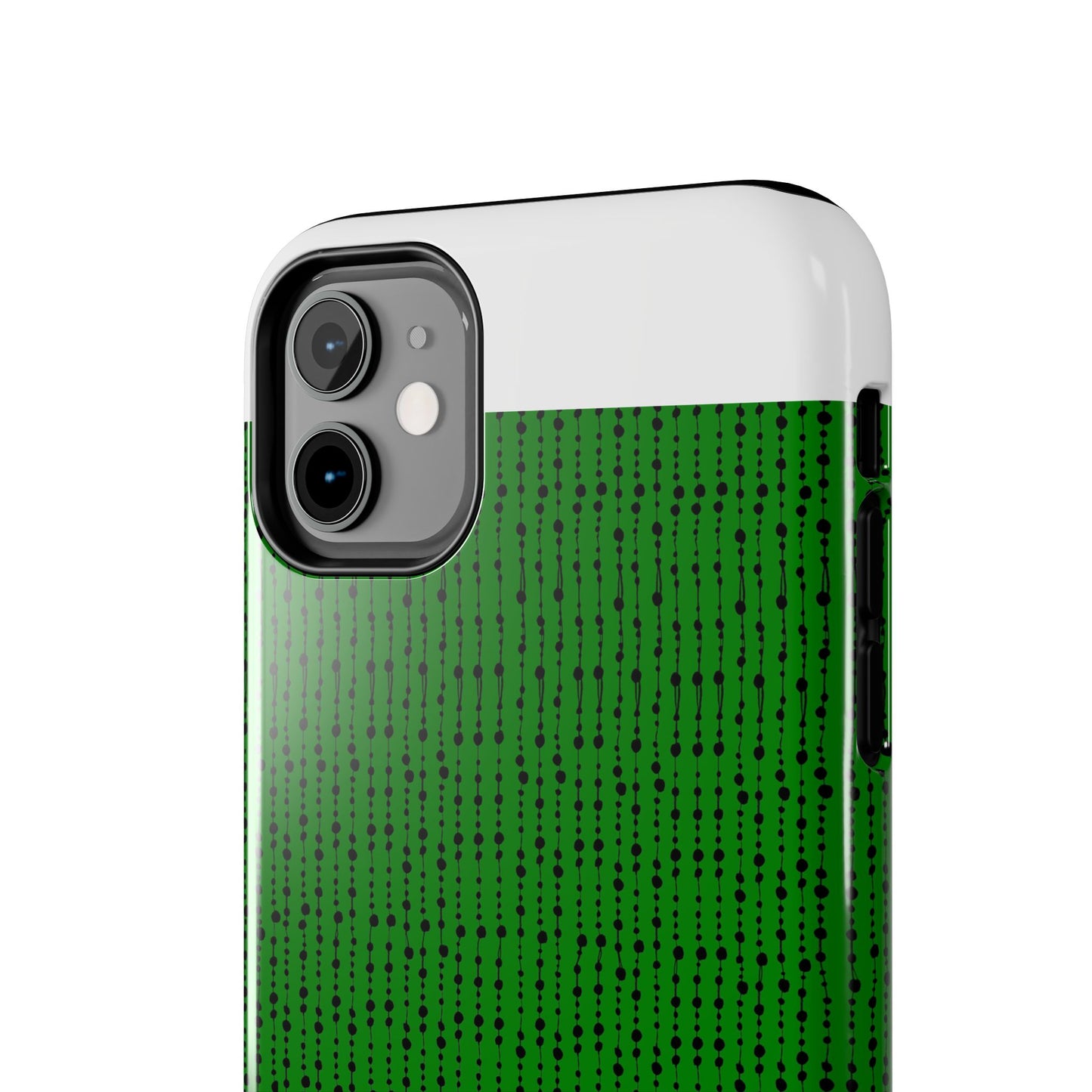 Beaded Curtain Green / Black Phone Case