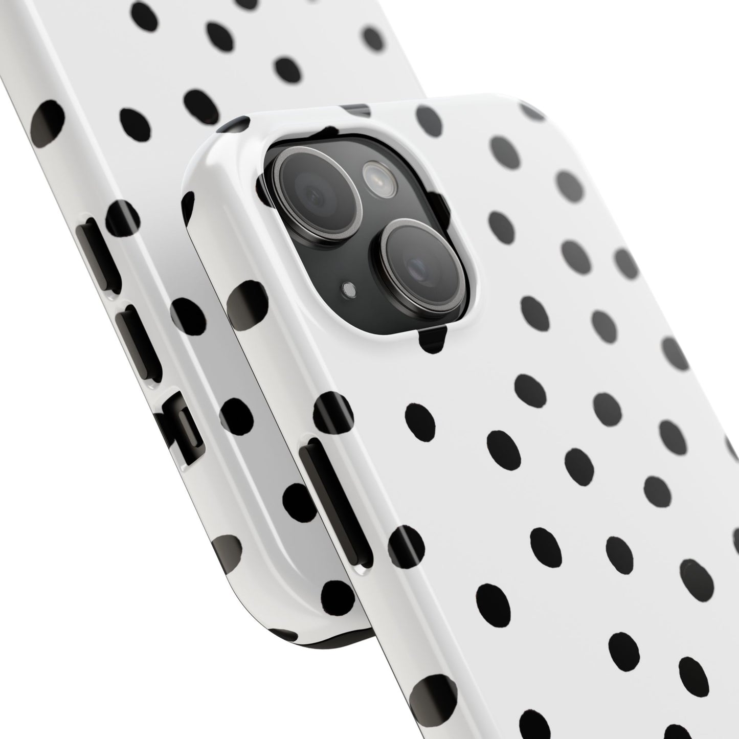 Dot White / Black Phone Case