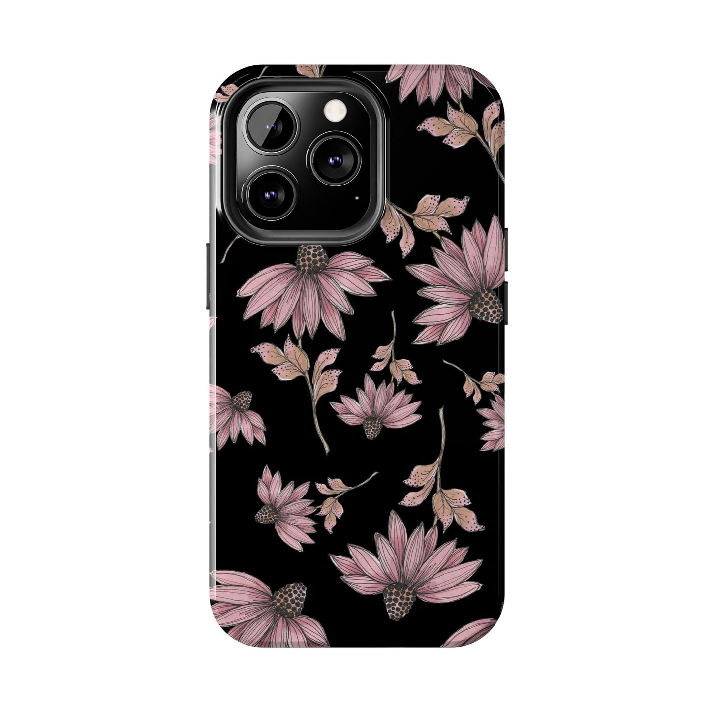 Wild Cone Flowers Black Phone Case