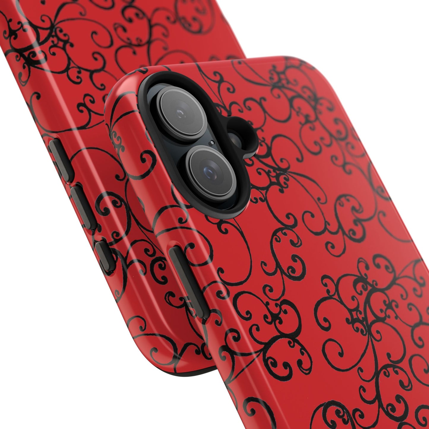 Elegant Scroll Red / Black Phone Case