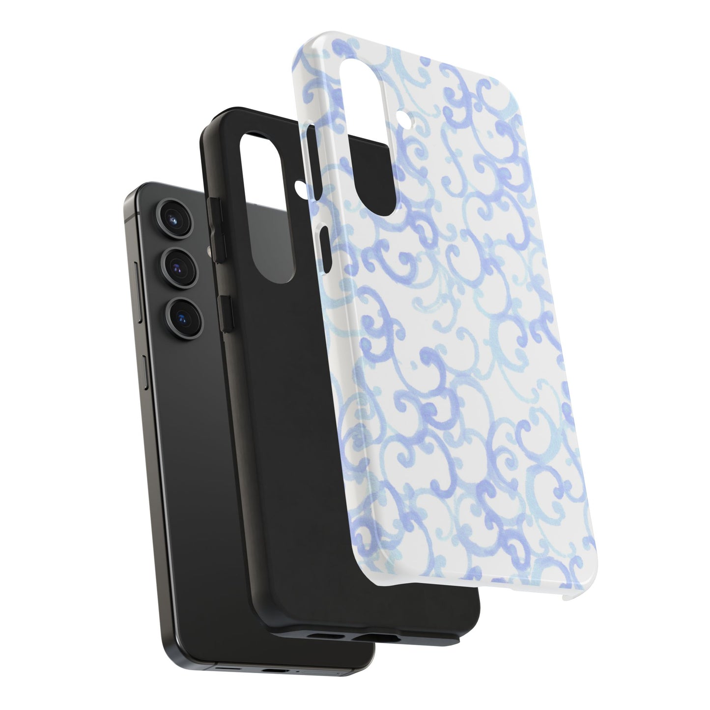 Scrollie White / Blue Phone Case