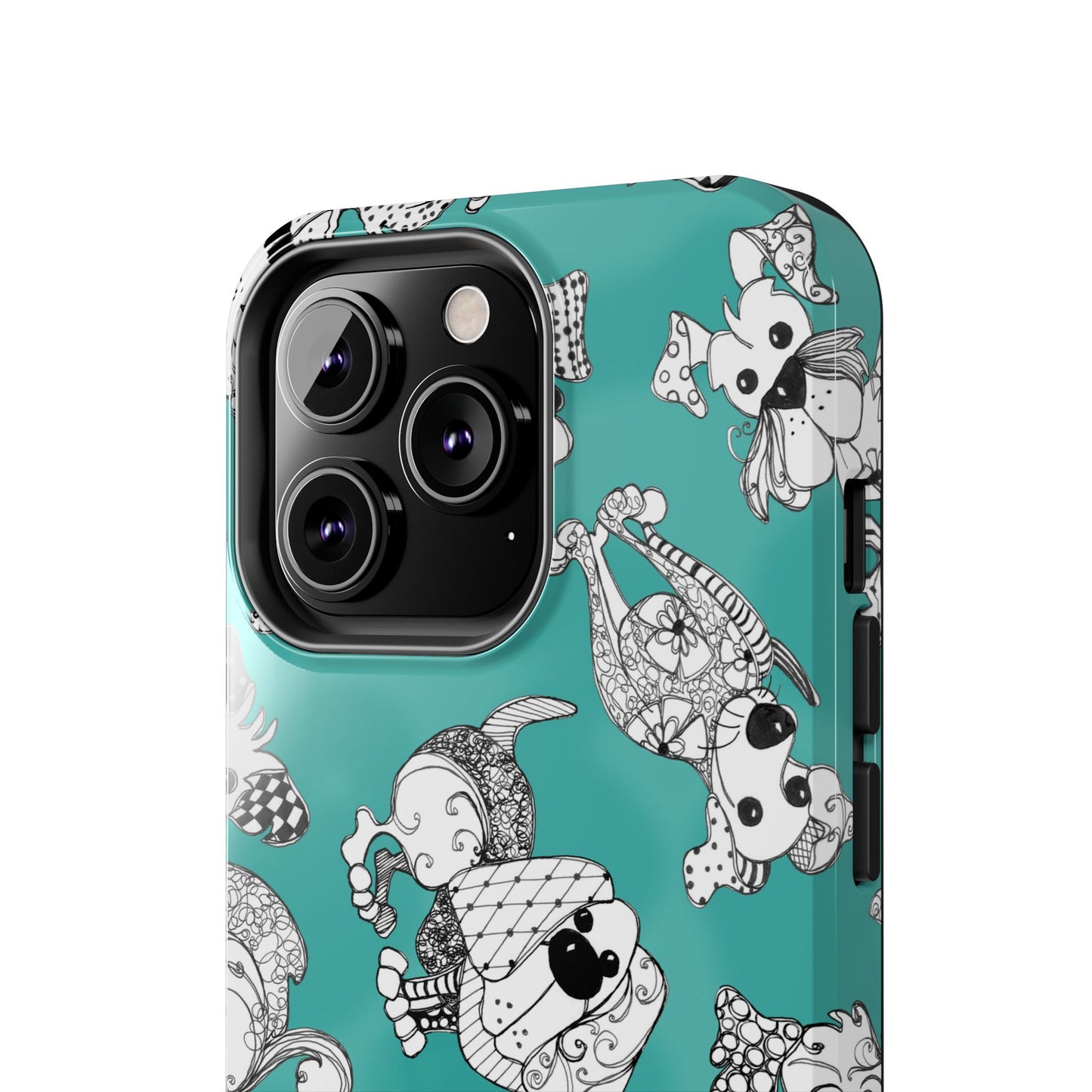 Doodle Dogs Turquoise Phone Case