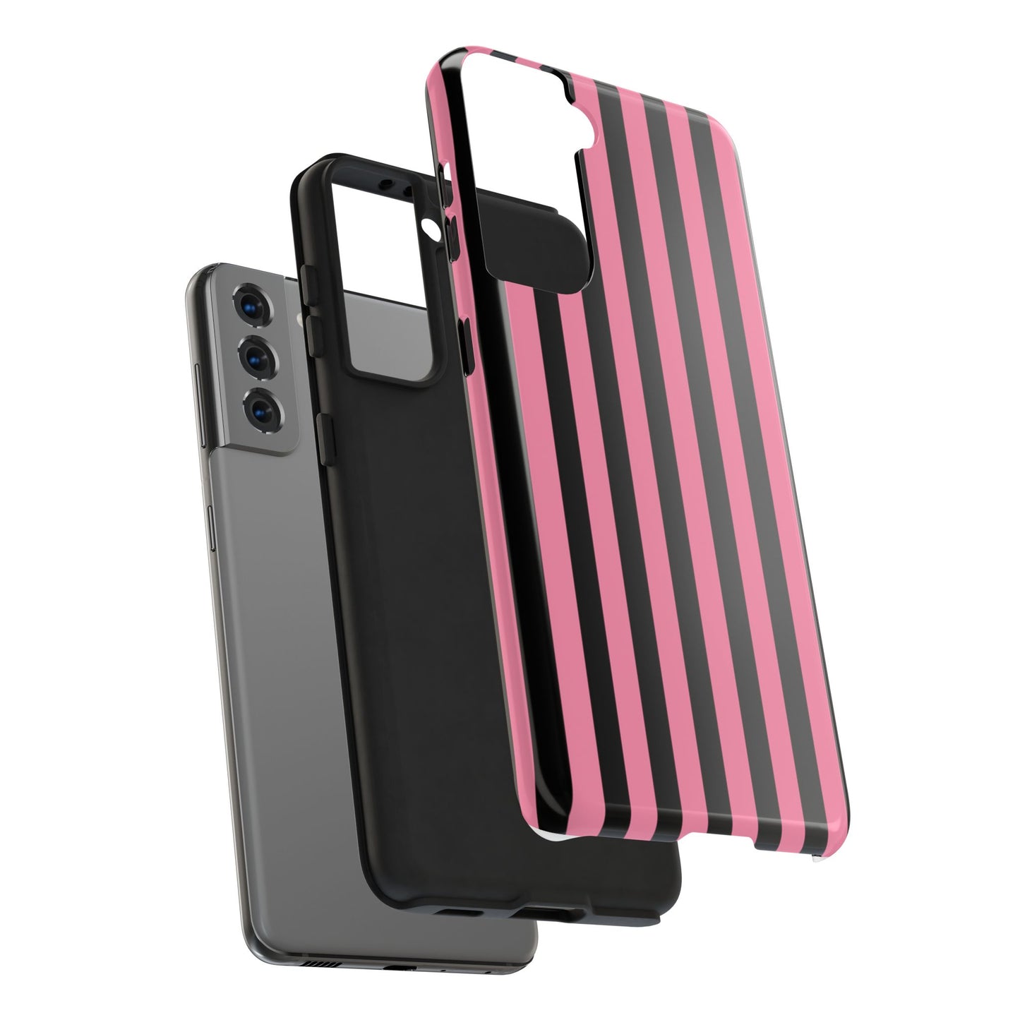 Vertical Stripe Pink / Black Phone Case