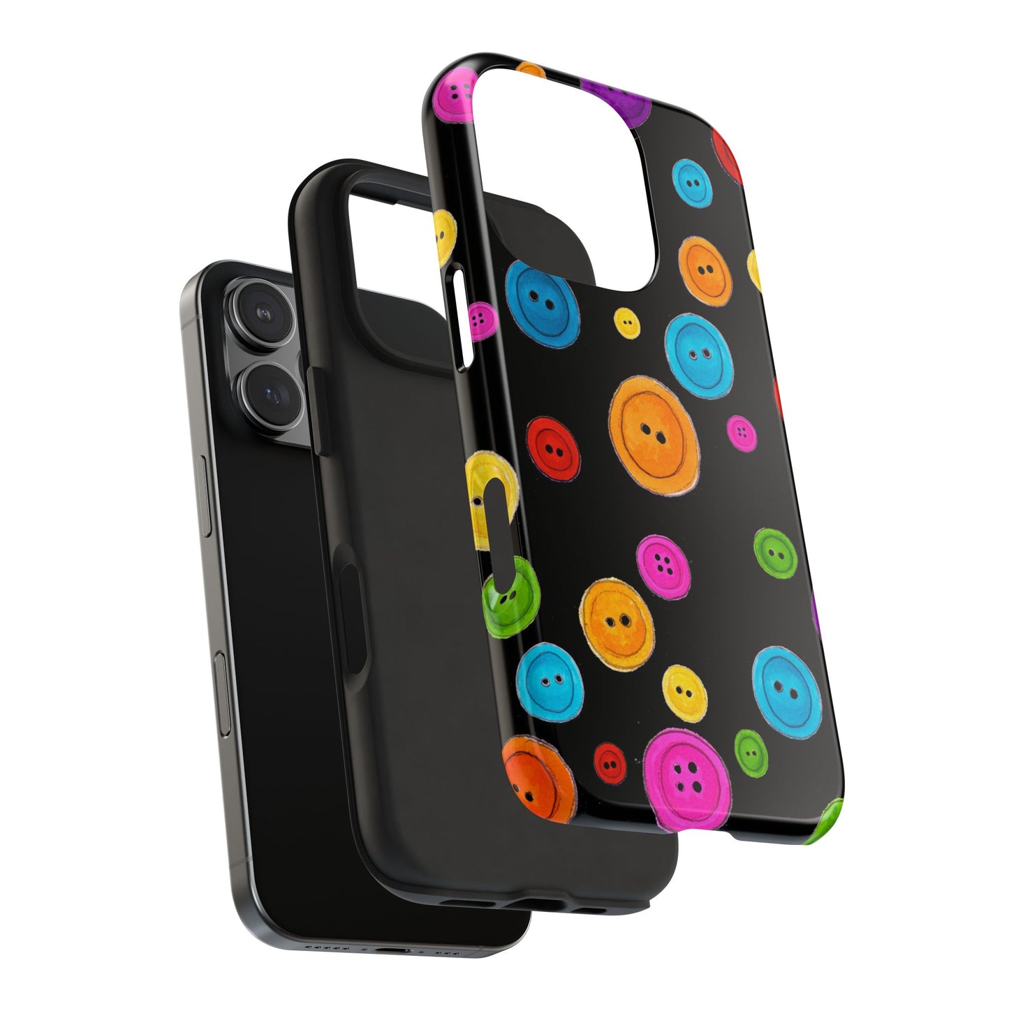 Button Dots Black Phone Case