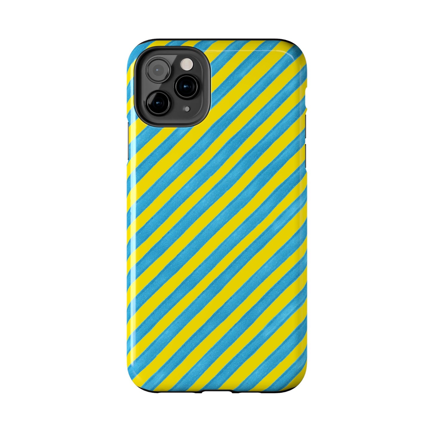 Bias Stripe Turquoise / Yellow Phone Case