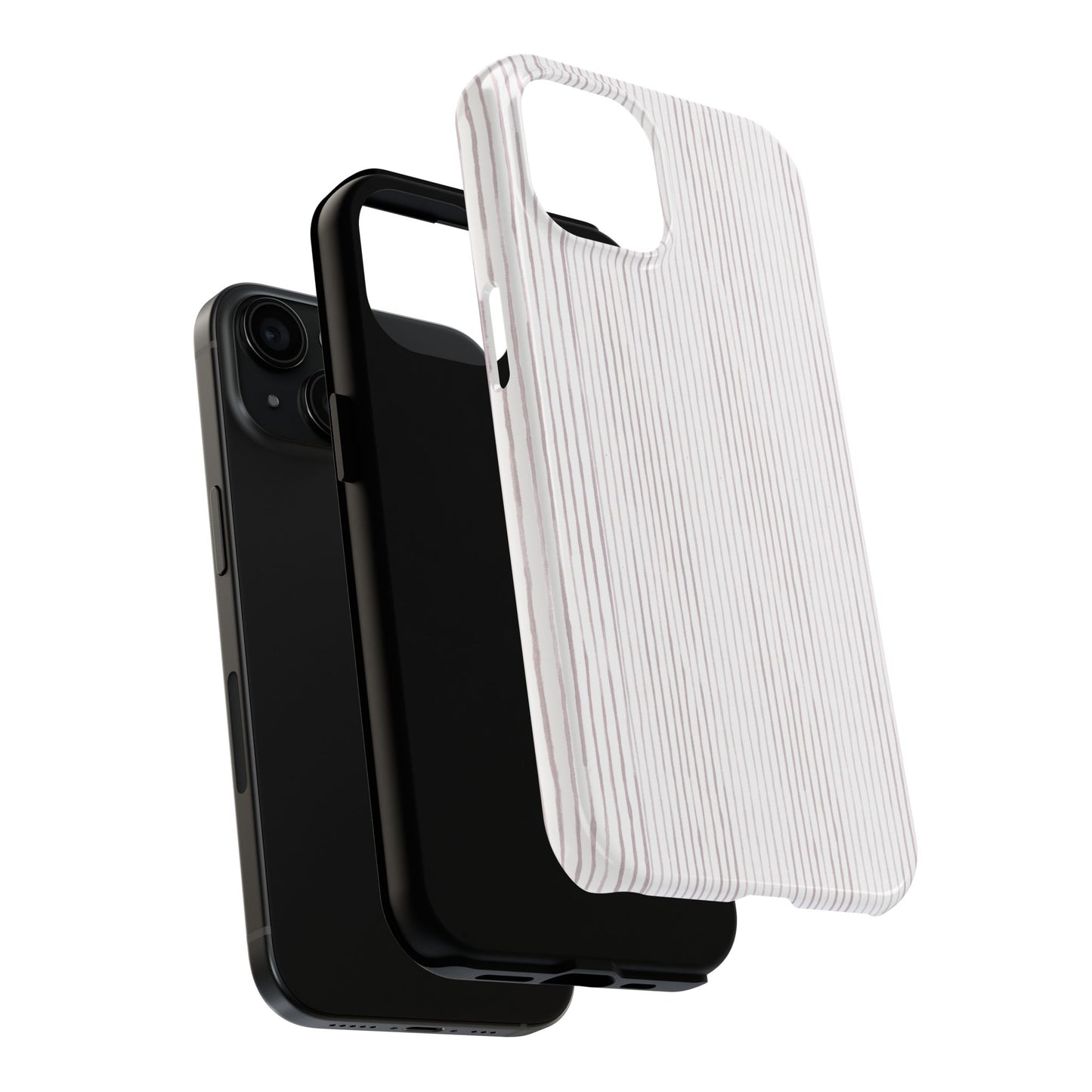 Happy Stripe White / Silver Phone Case