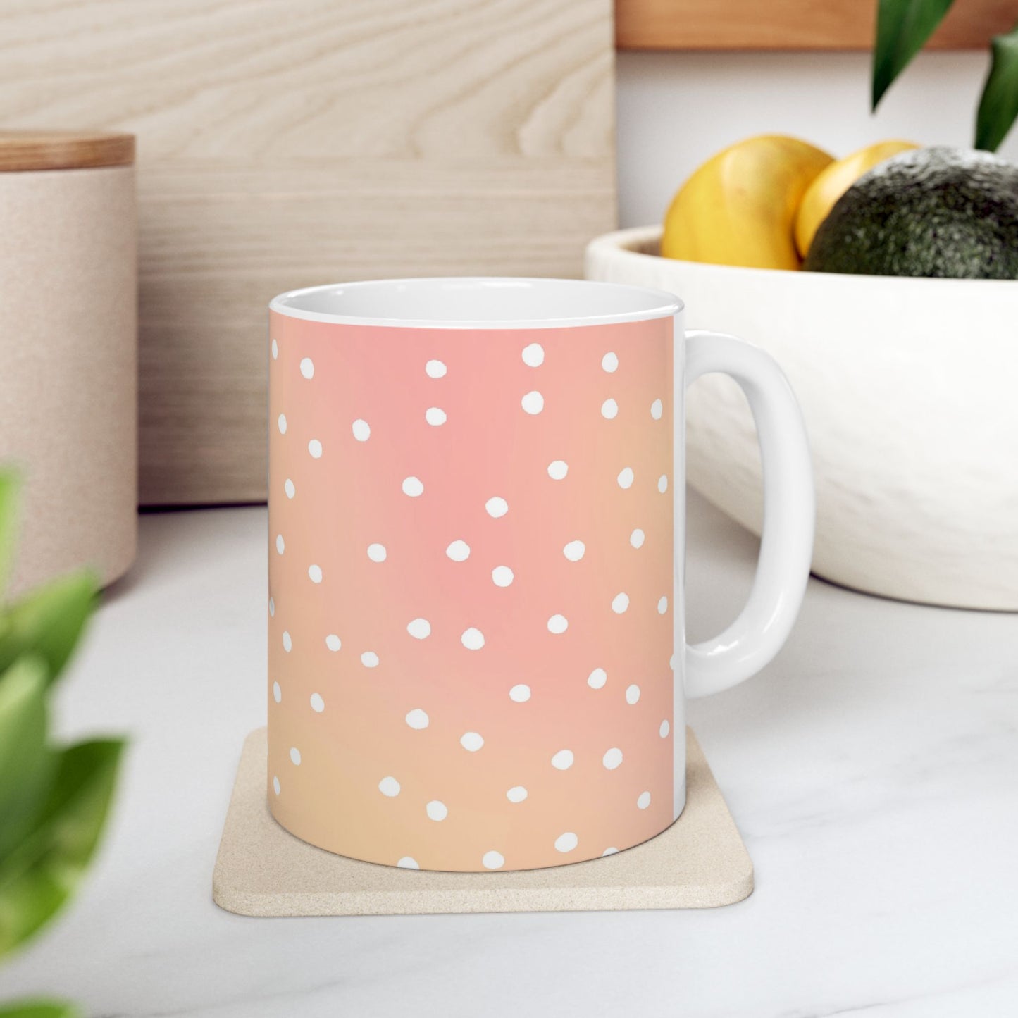 Dinky Dots Peach / White Cup
