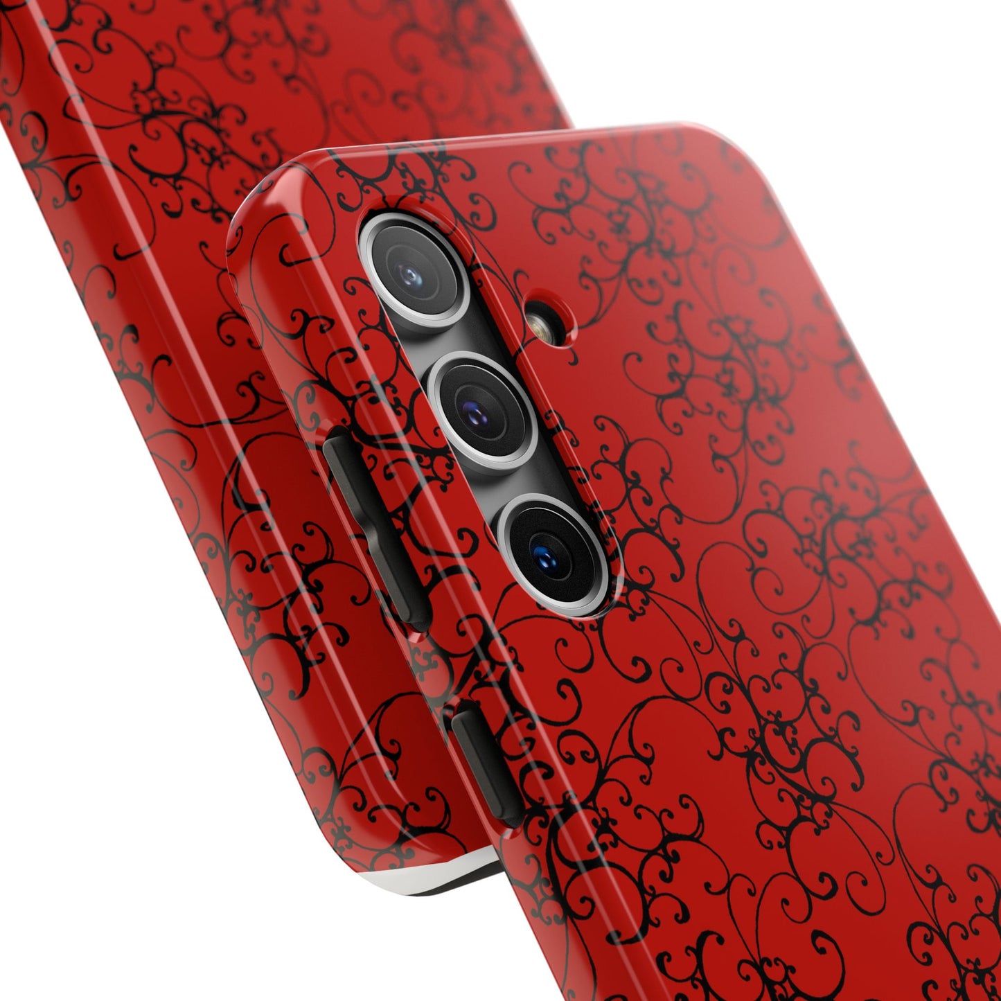 Elegant Scroll Red / Black Phone Case