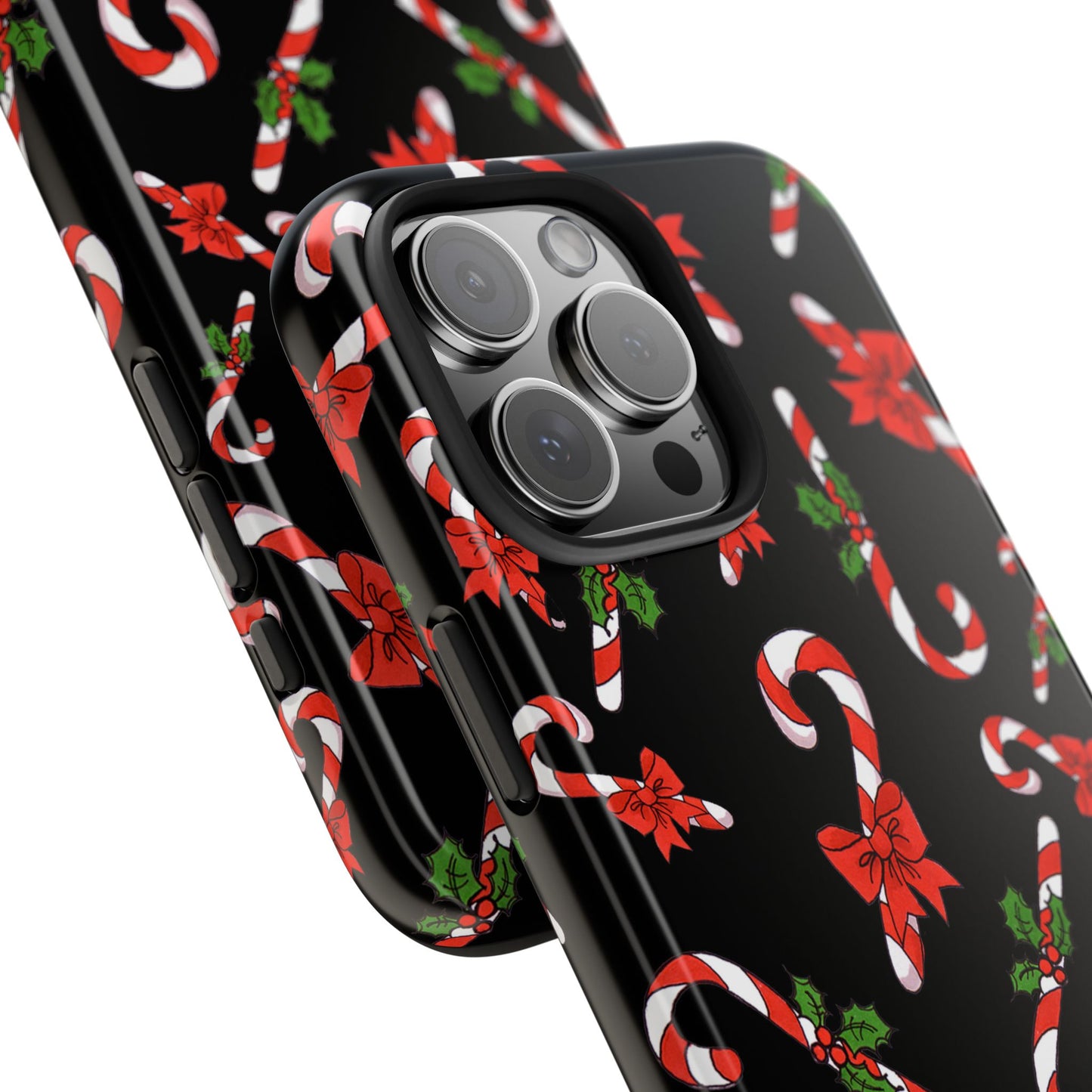 Candy Cane Crowd Black Phone Case