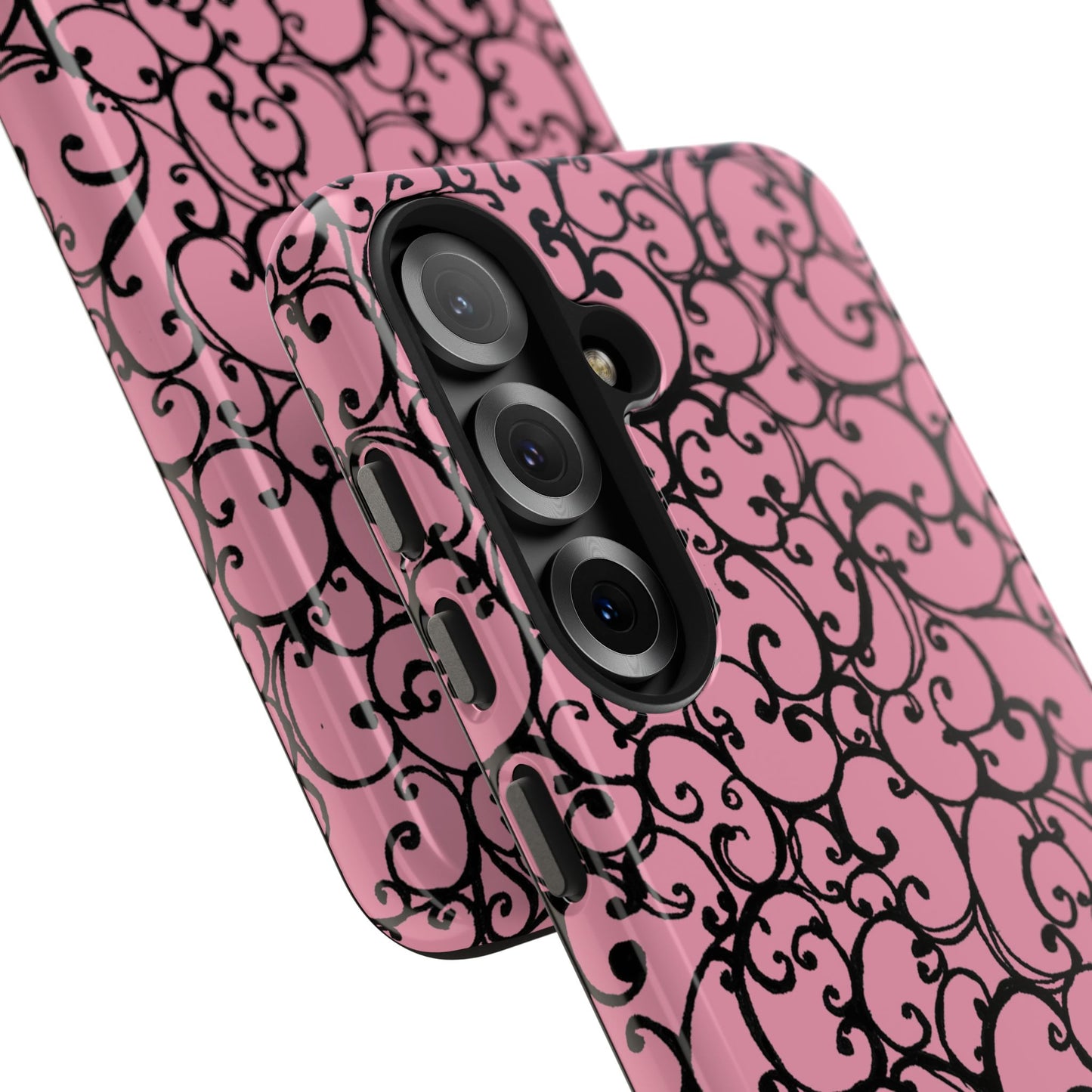Scrollie Pink / Black Phone Case