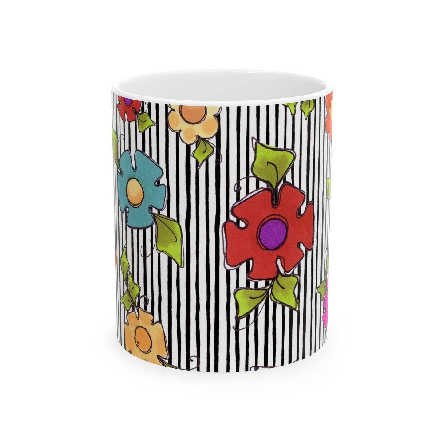 Dog Blooms White / Black Cup
