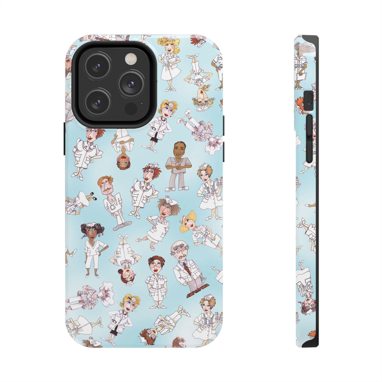 Tossed Nurses Aqua Phone Case