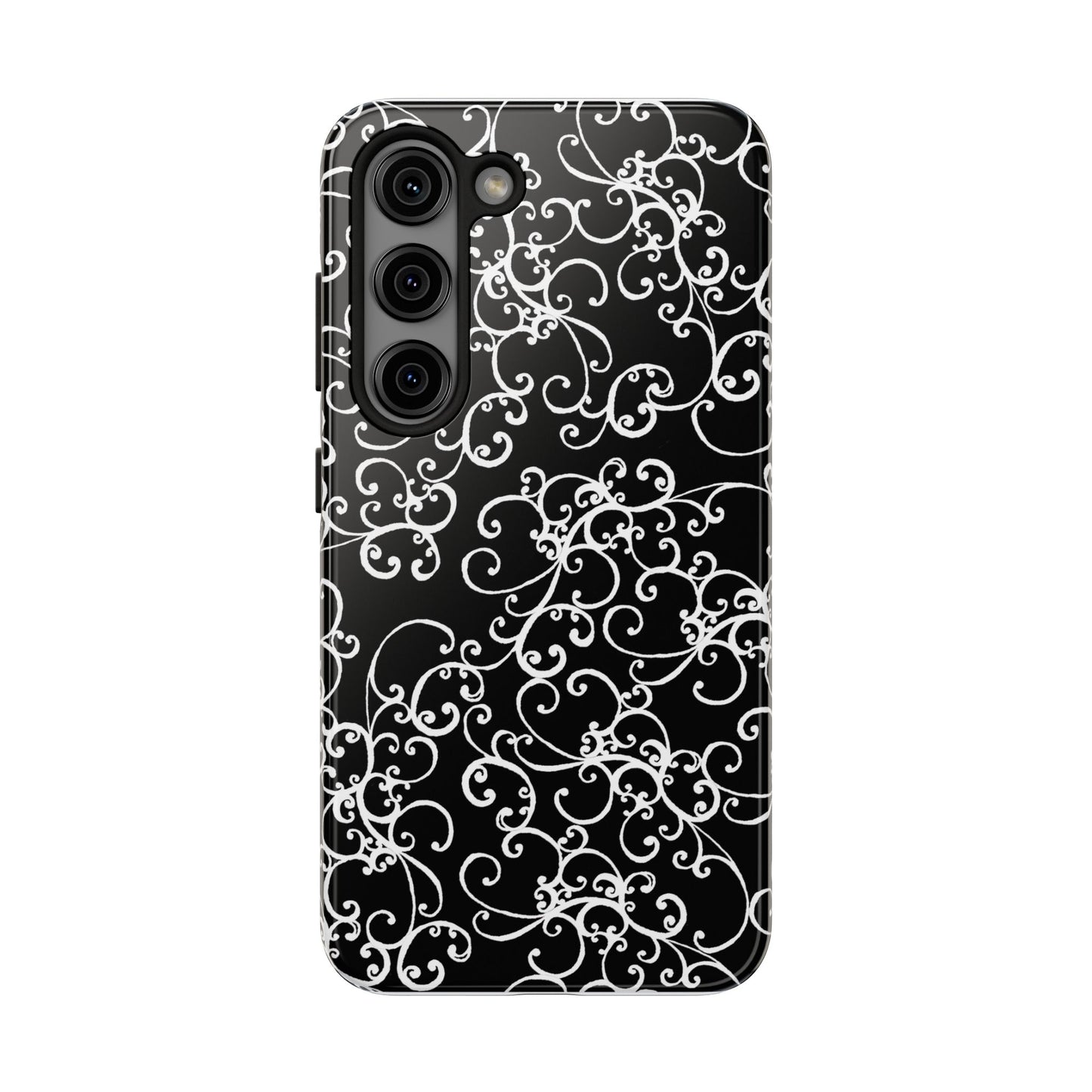 Elegant Scroll Black / White Phone Case