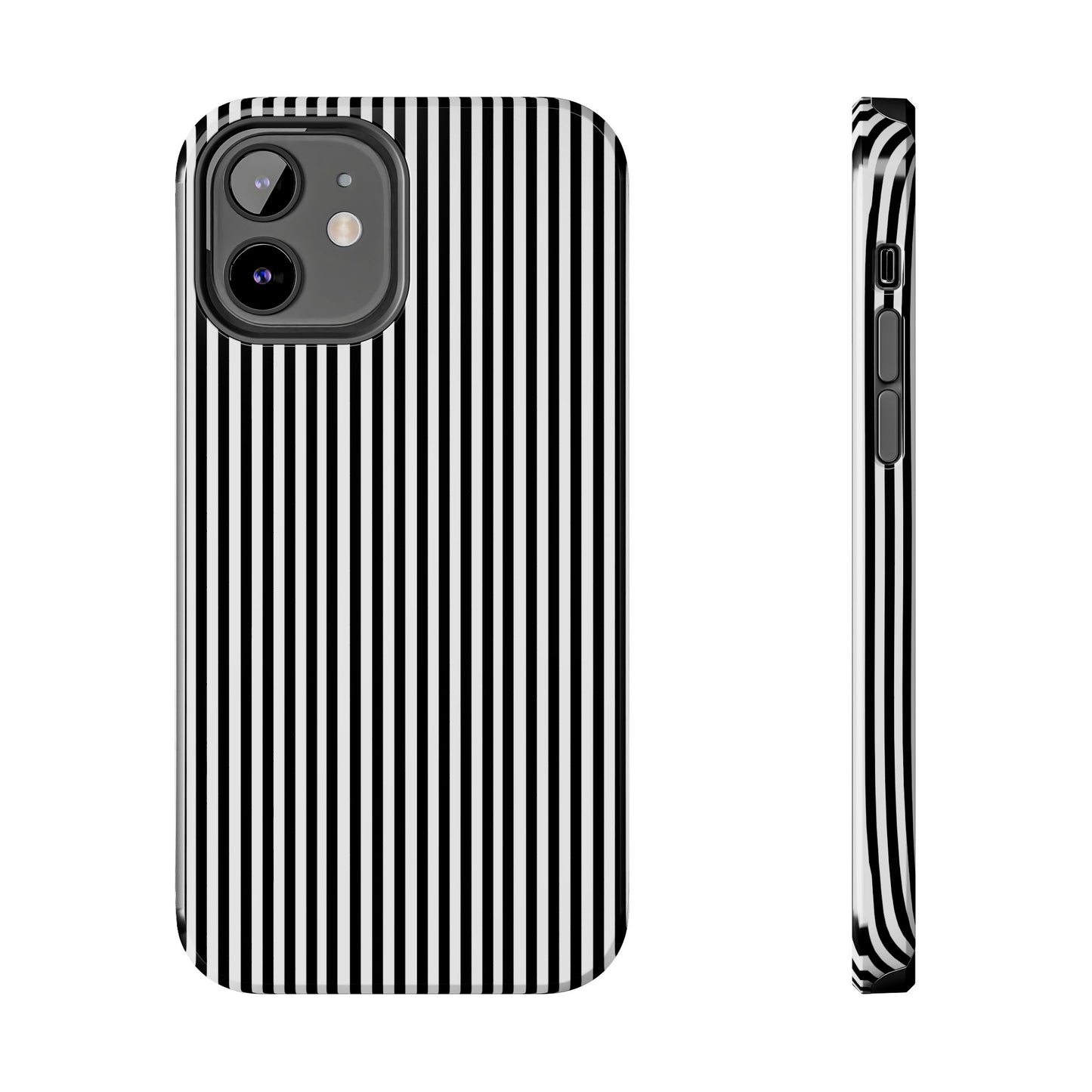 Stripe White / Black Phone Case