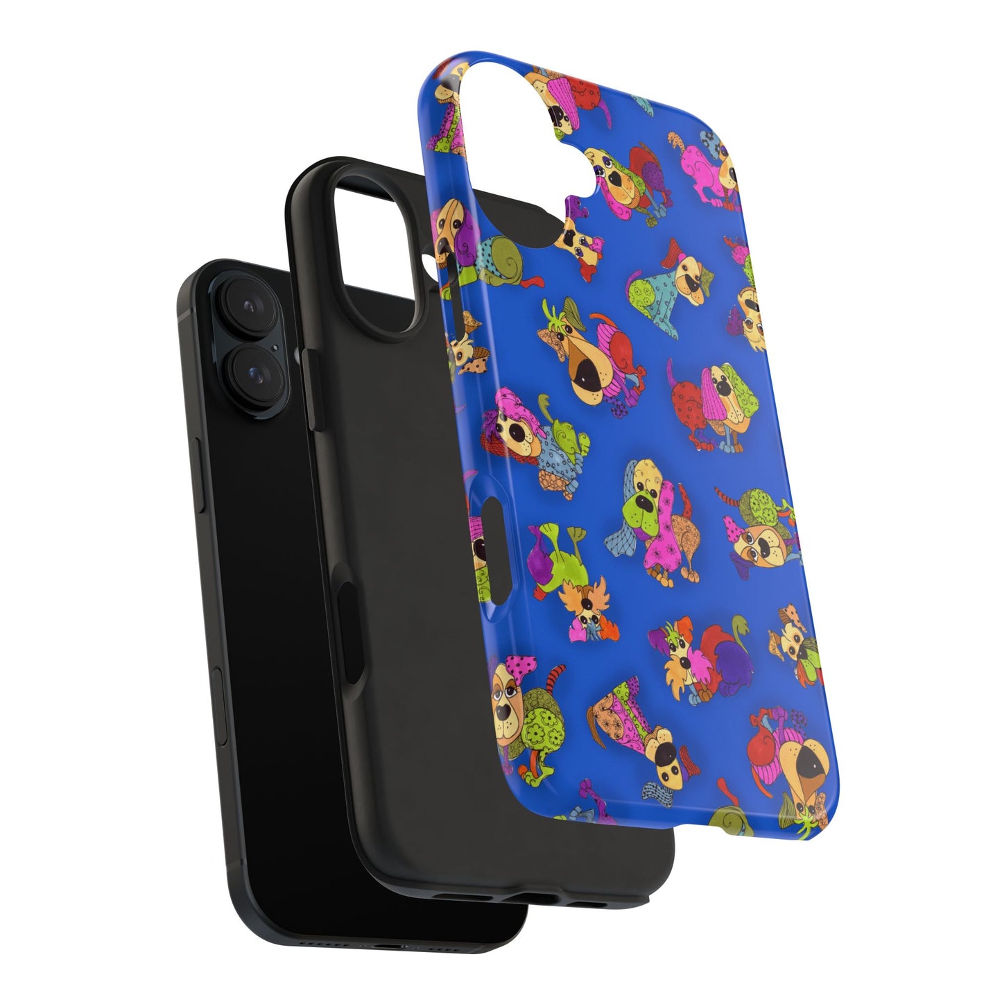 Tossed Happy Dogs Blue Phone Case