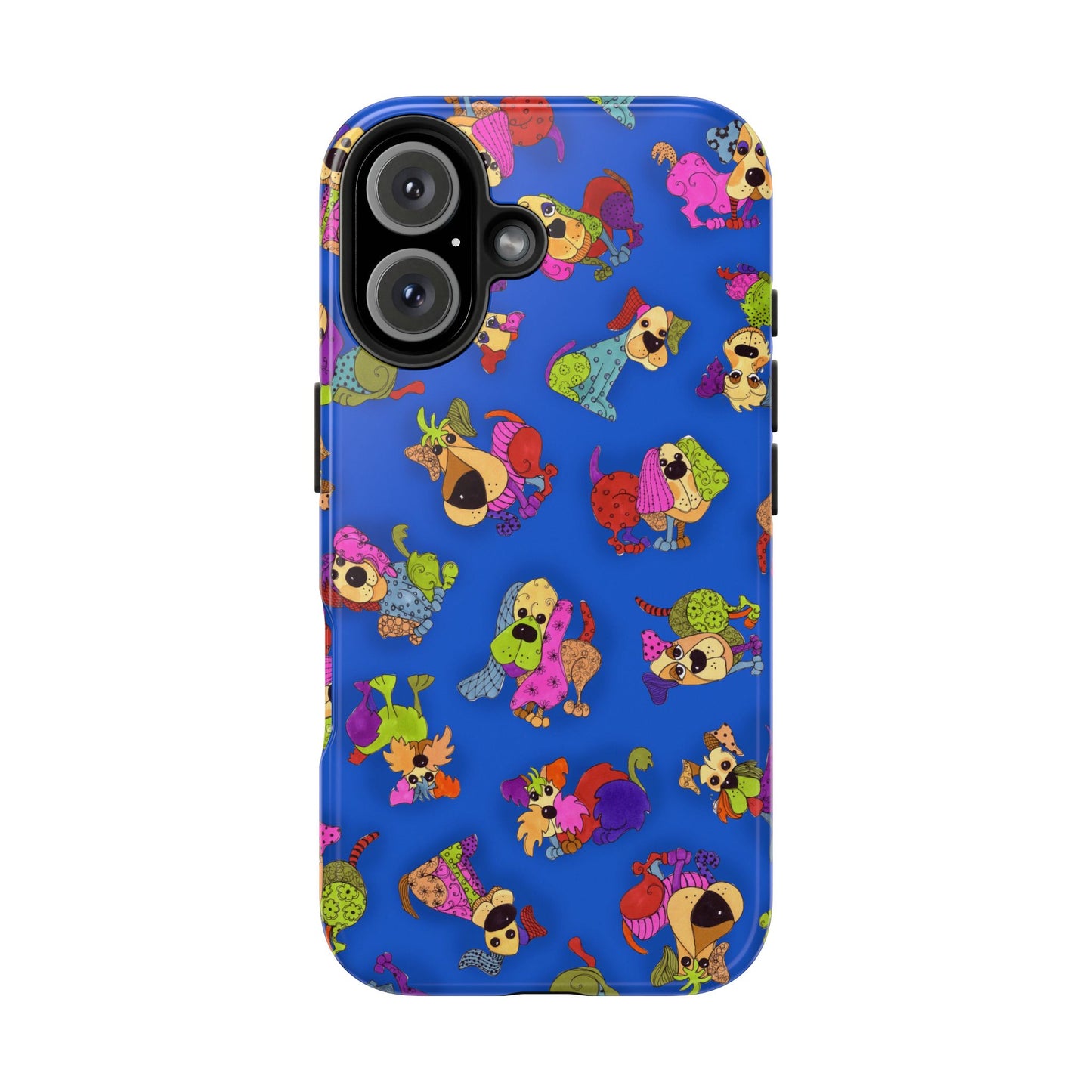 Tossed Happy Dogs Blue Phone Case