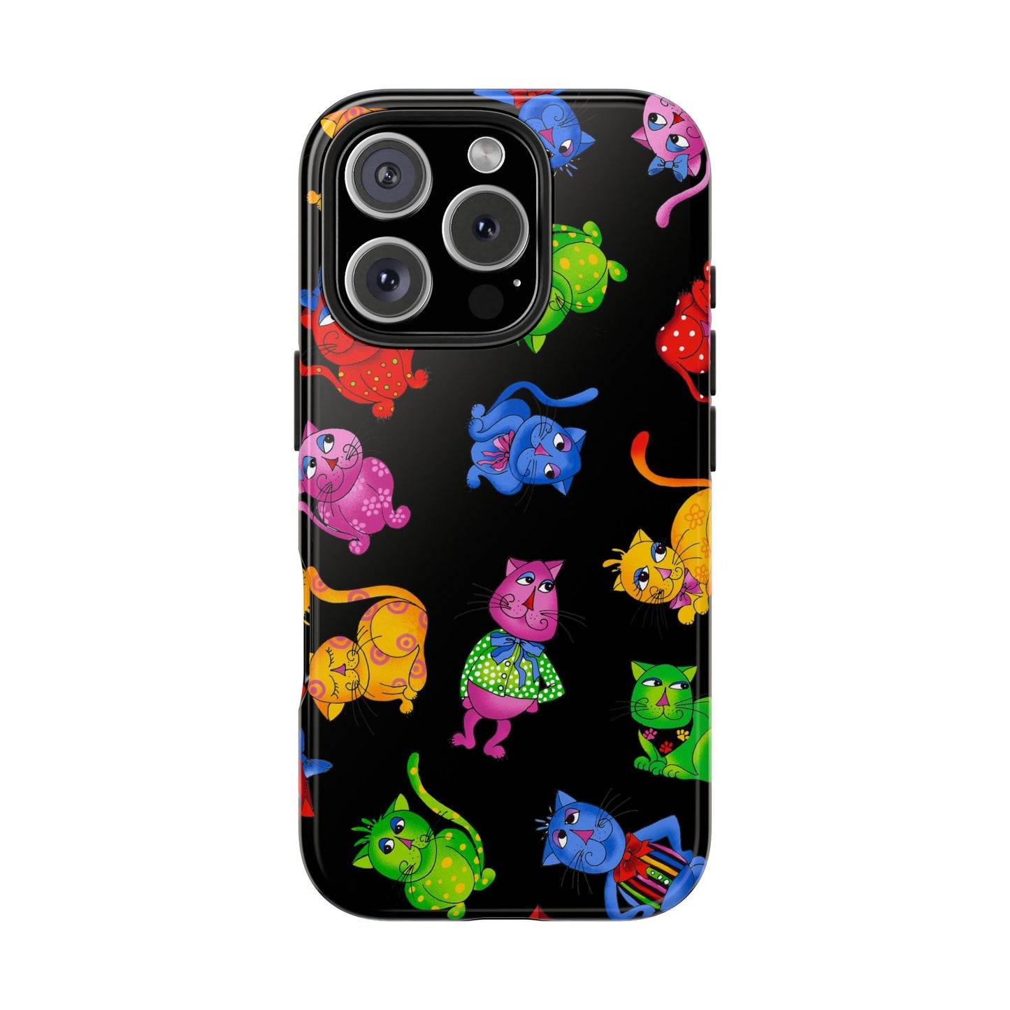 Tossed Cool Cats Black Phone Case