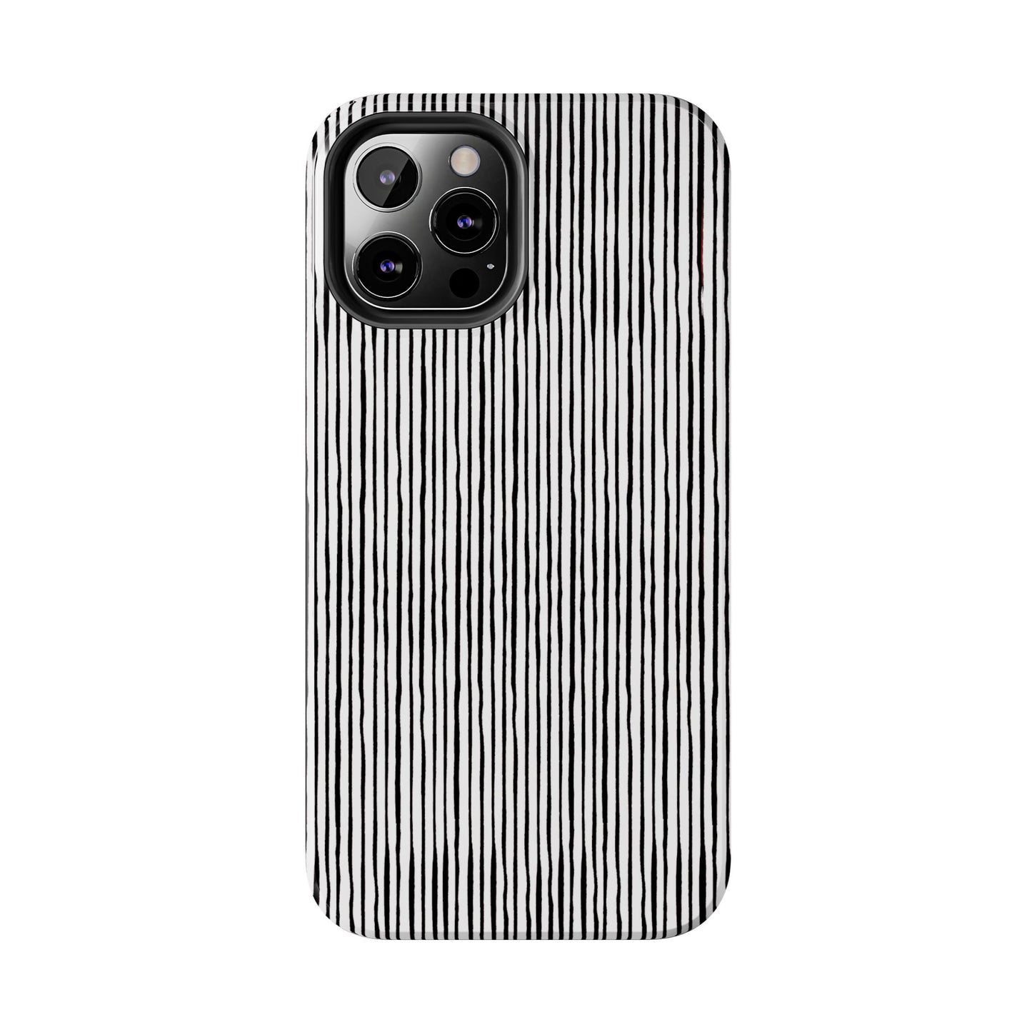 Quirky Pin Stripe White / Black Phone Case