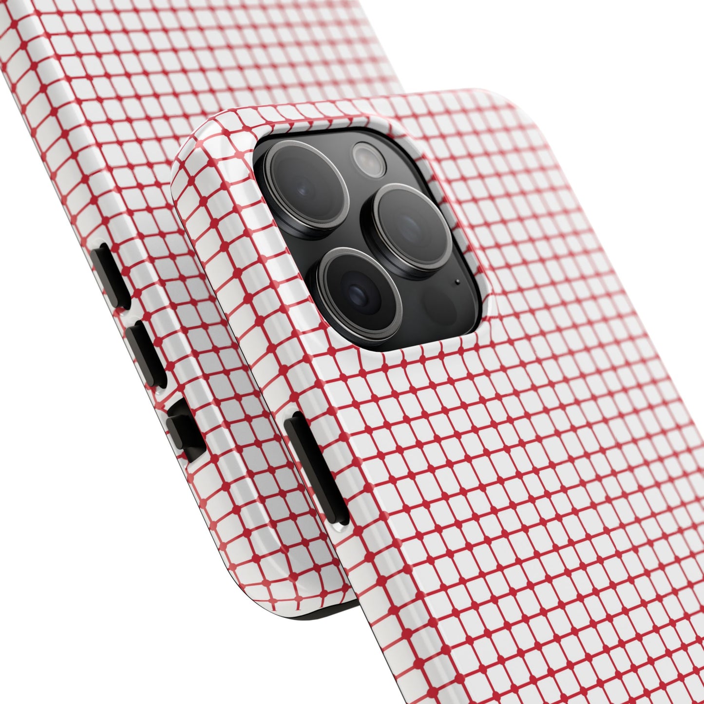 Dot Grid White / Red Phone Case