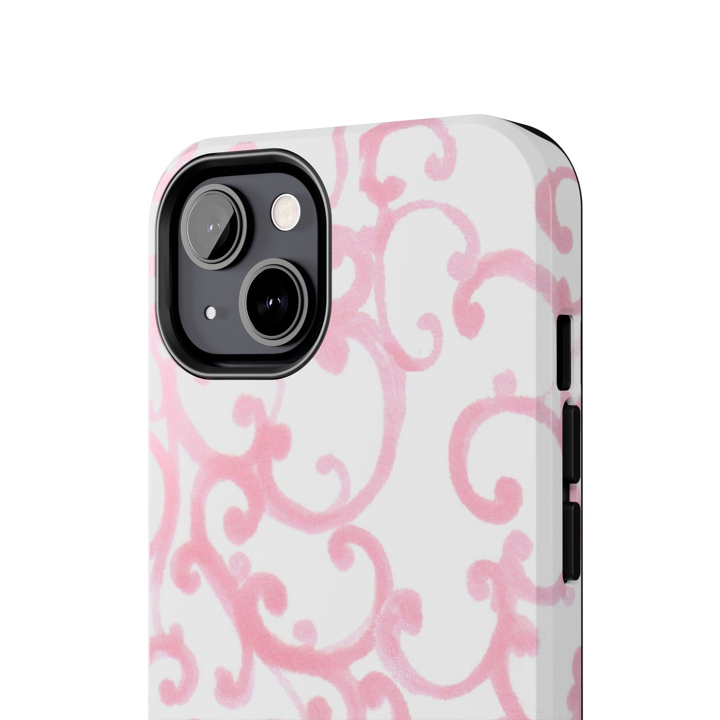 Scrollie White / Pink Phone Case
