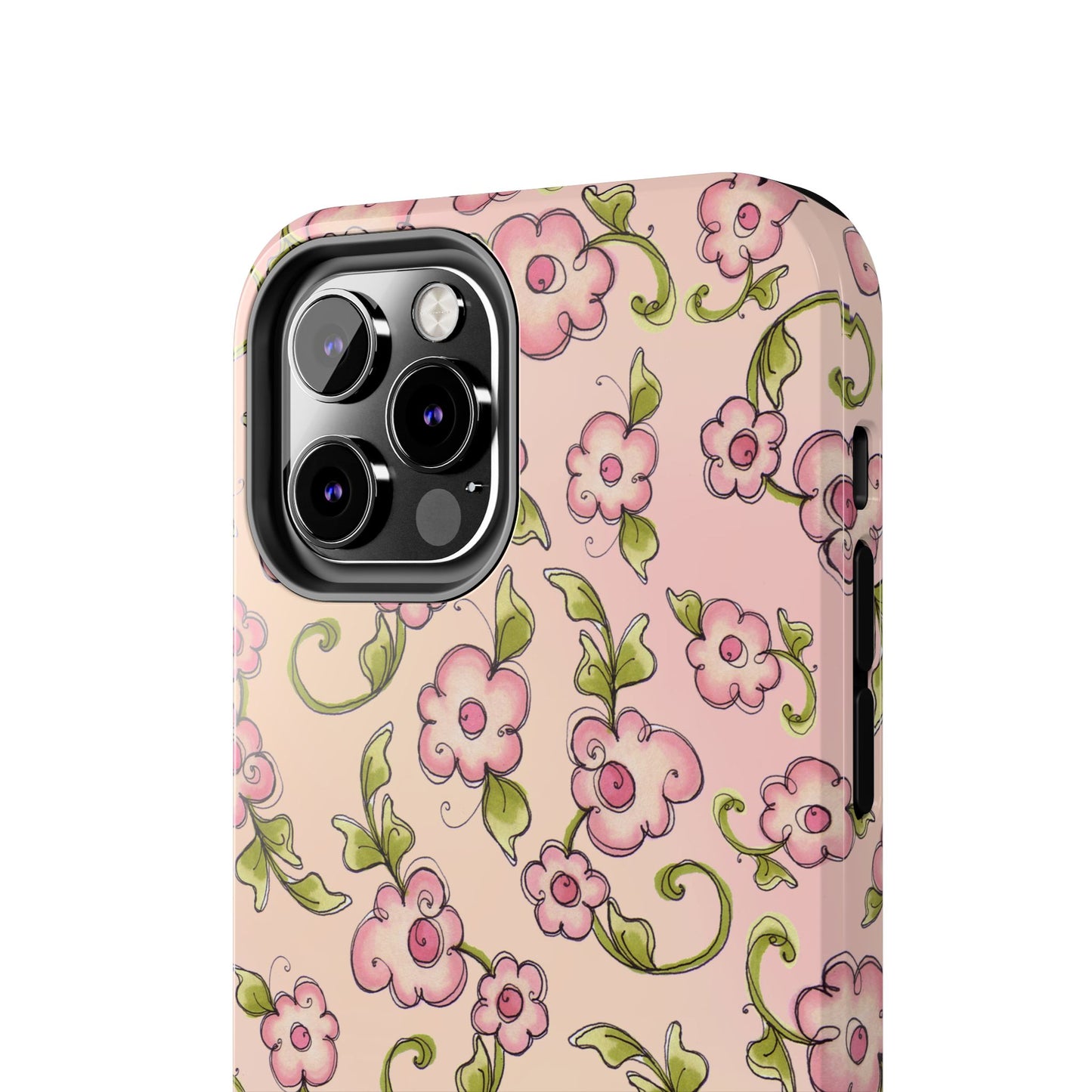 Scroll Daisies Peach / Peach Phone Case