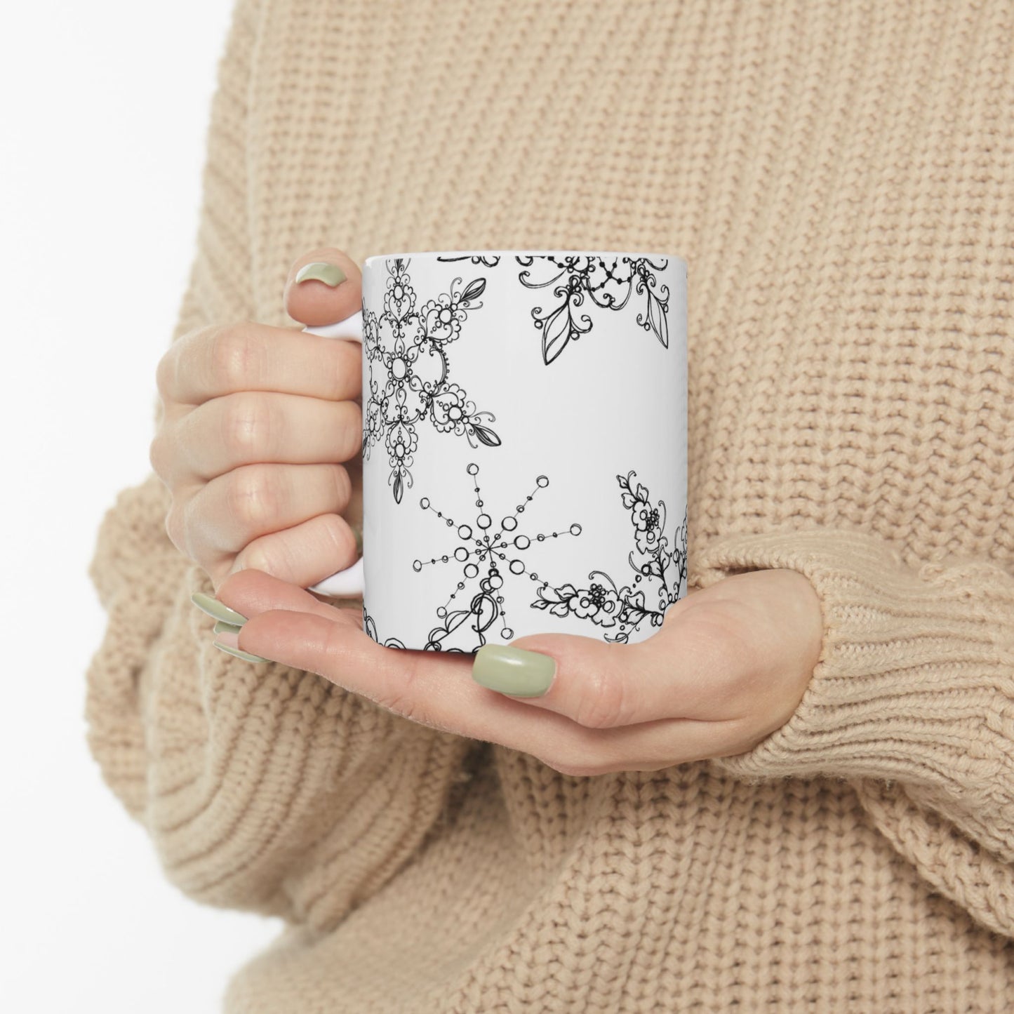 Random Flakes White Cup