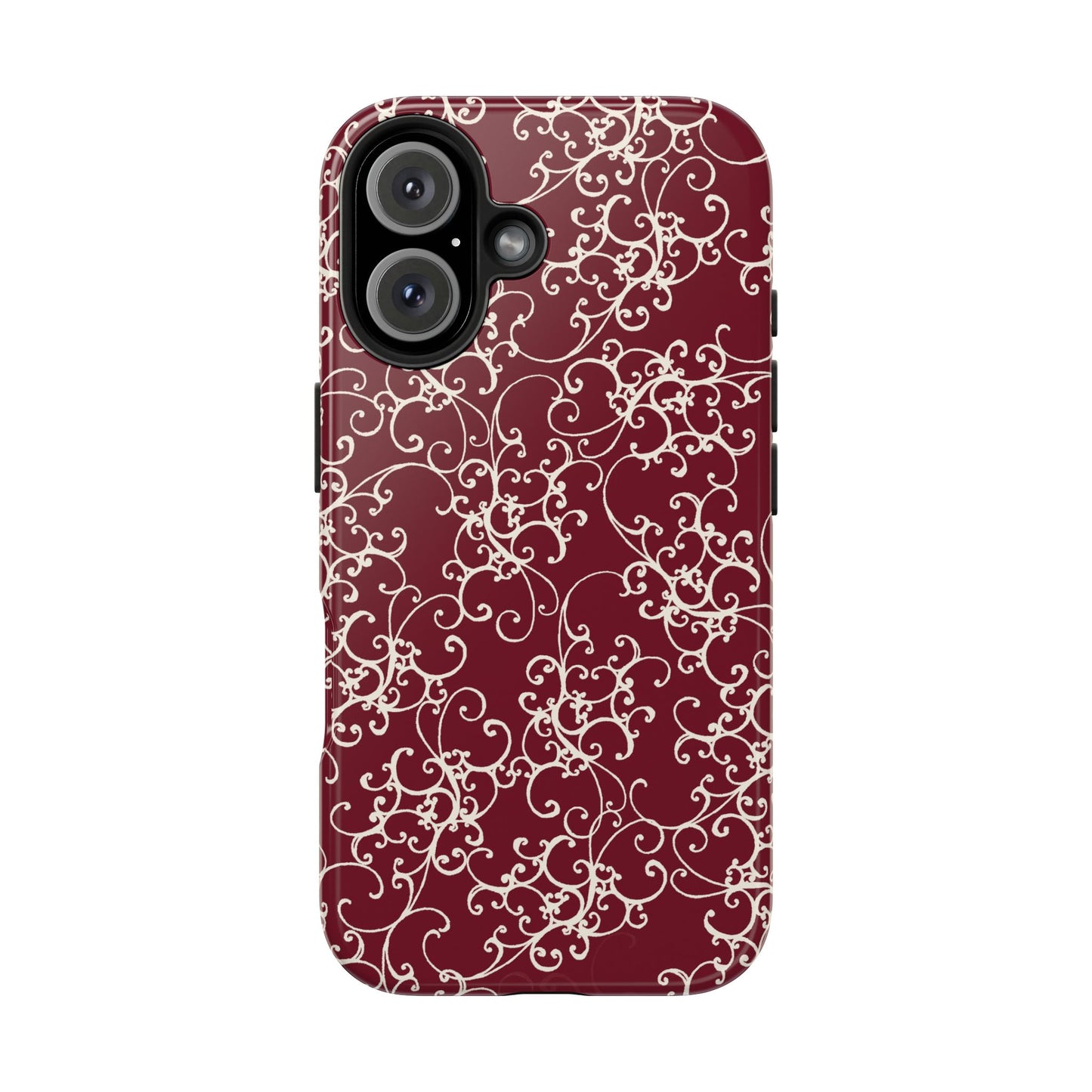 Elegant Scroll Red / Ivory Phone Case