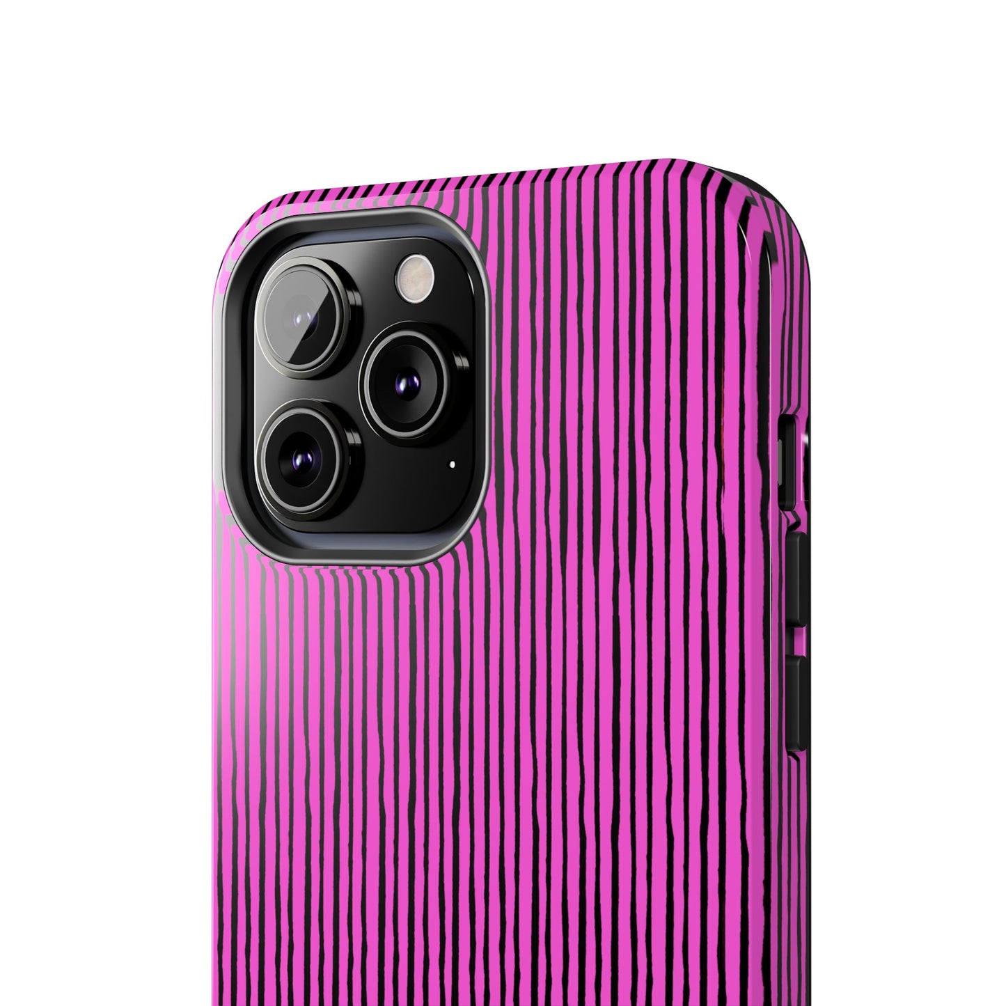 Quirky Pin Stripe Pink / Black Phone Case