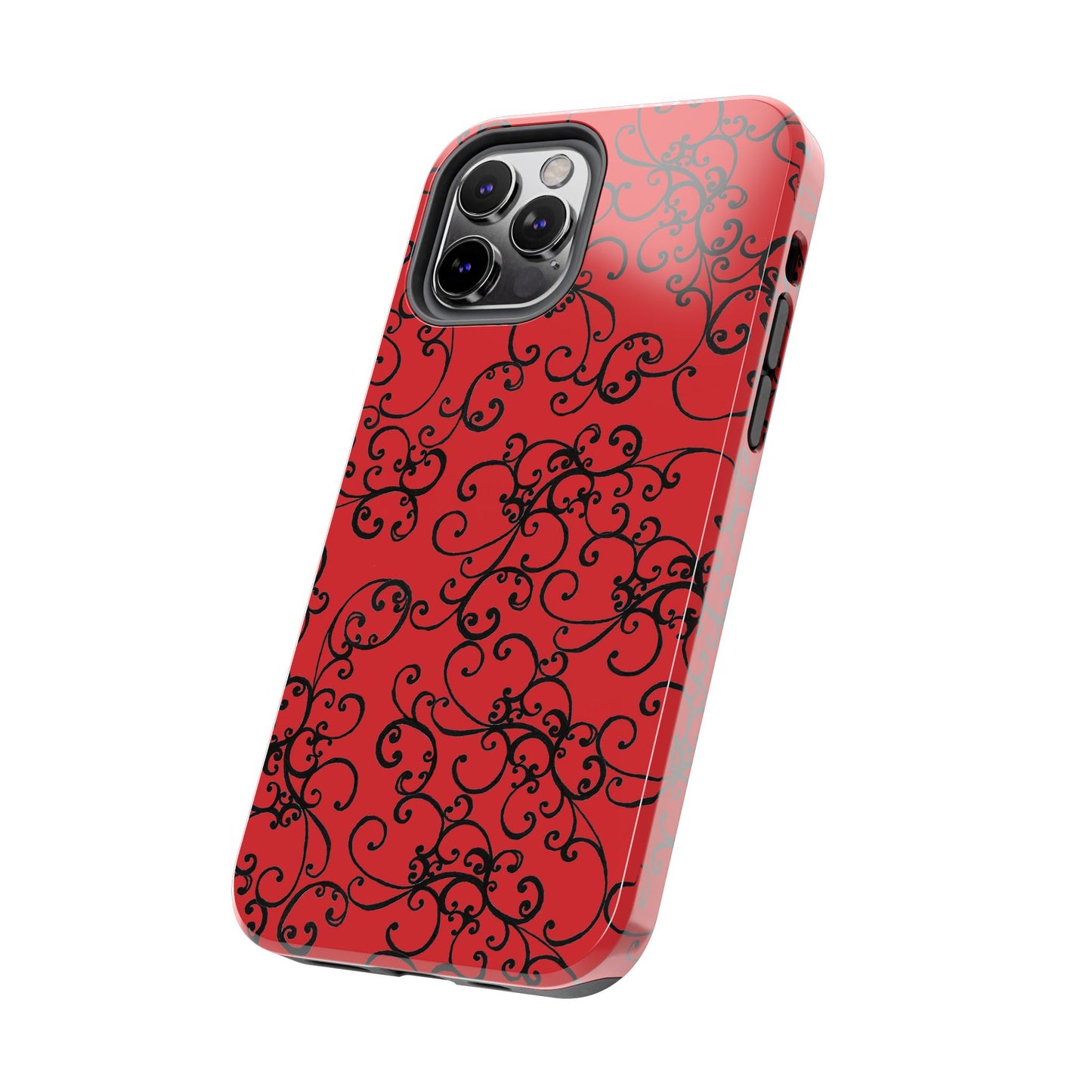 Elegant Scroll Red / Black Phone Case