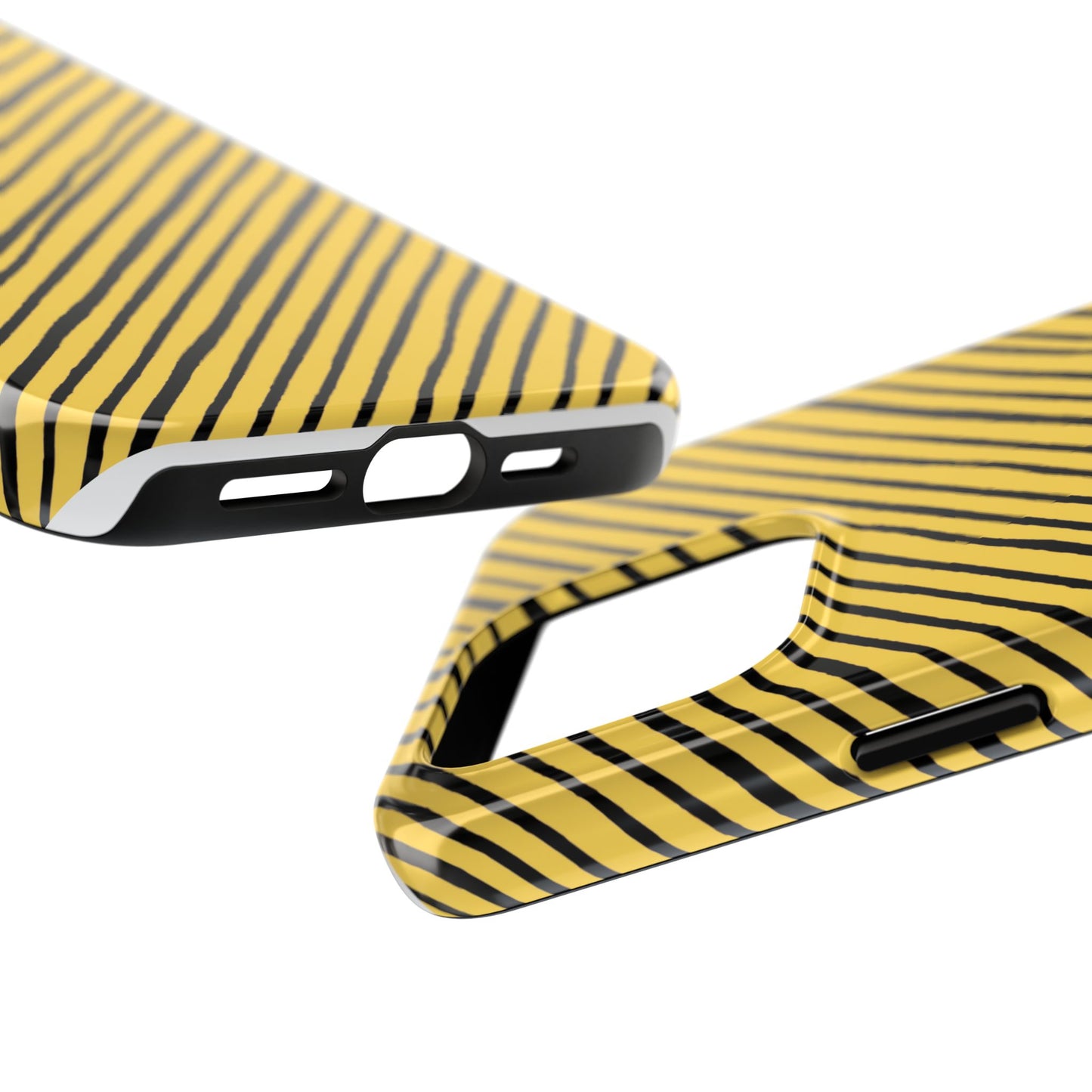 Quirky Bias Stripe Yellow / Black Phone Case