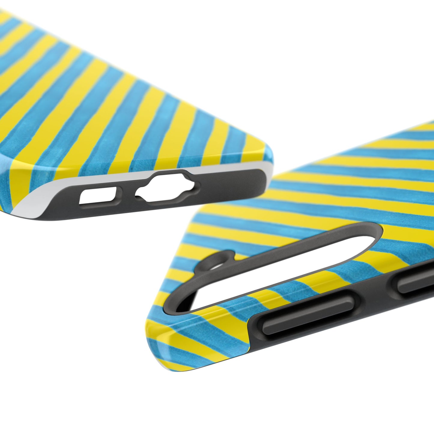 Bias Stripe Turquoise / Yellow Phone Case