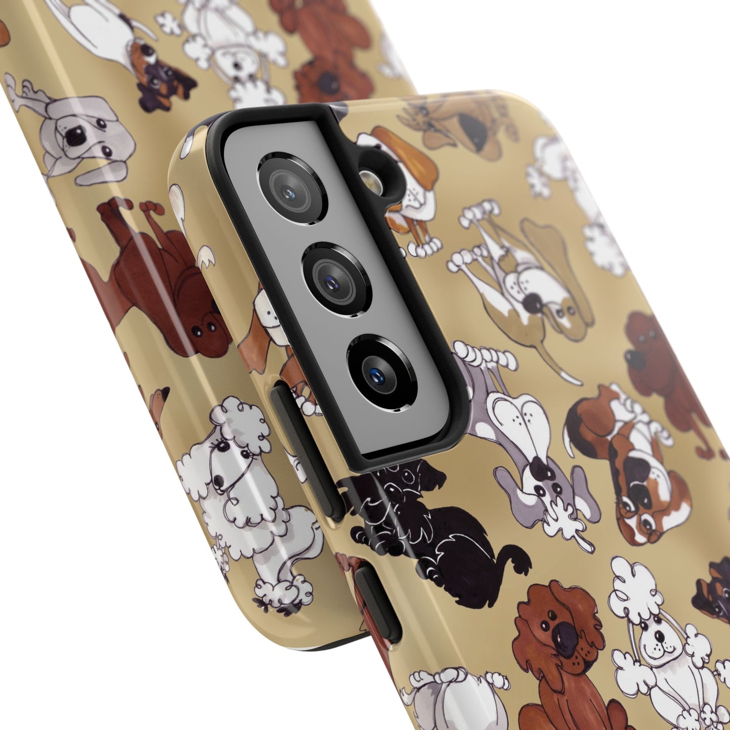 Tossed Doggies Tan Phone Case