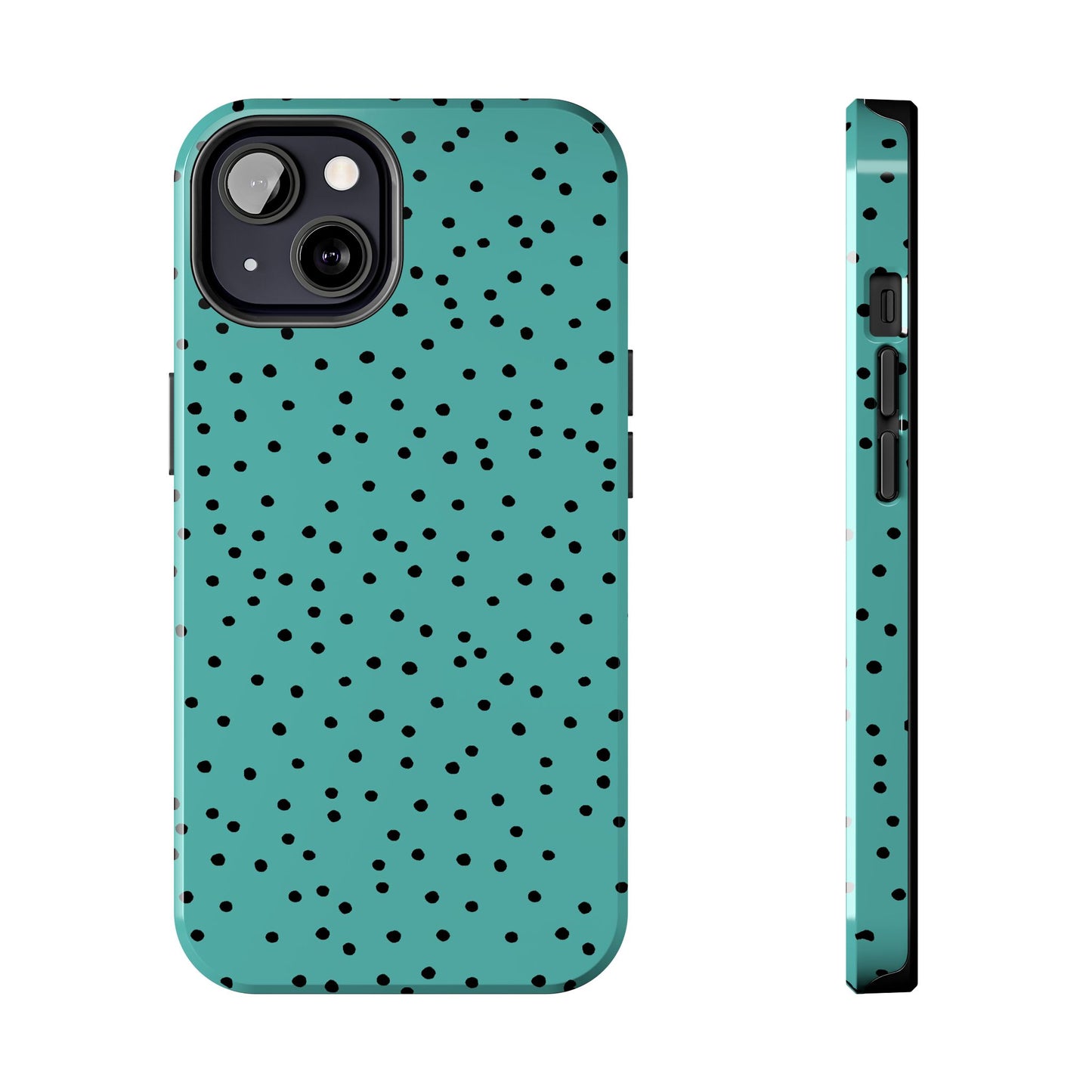 Dinky Dots Turquoise / Black Phone Case