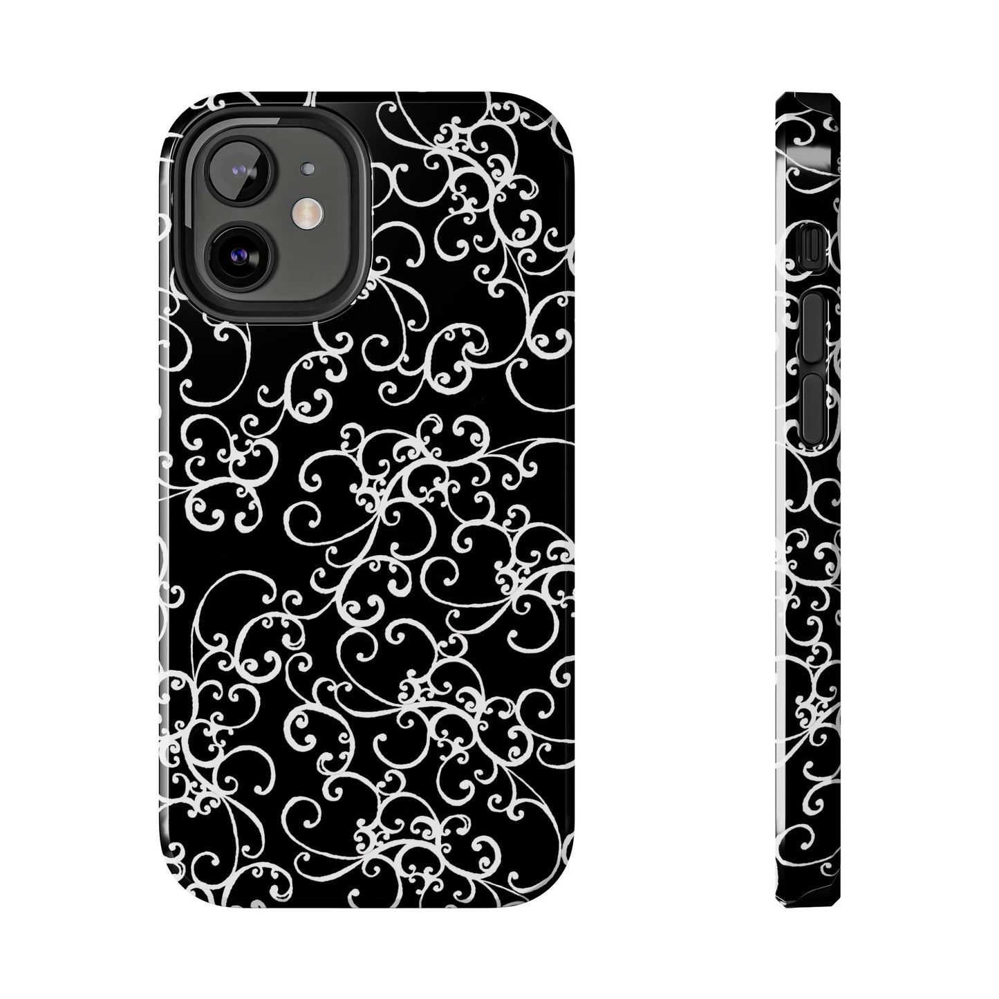 Elegant Scroll Black / White Phone Case