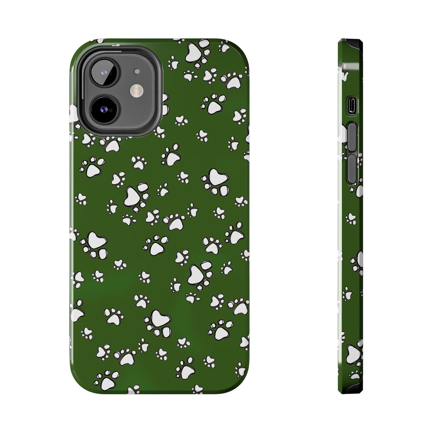 Paw Flakes Green Phone Case
