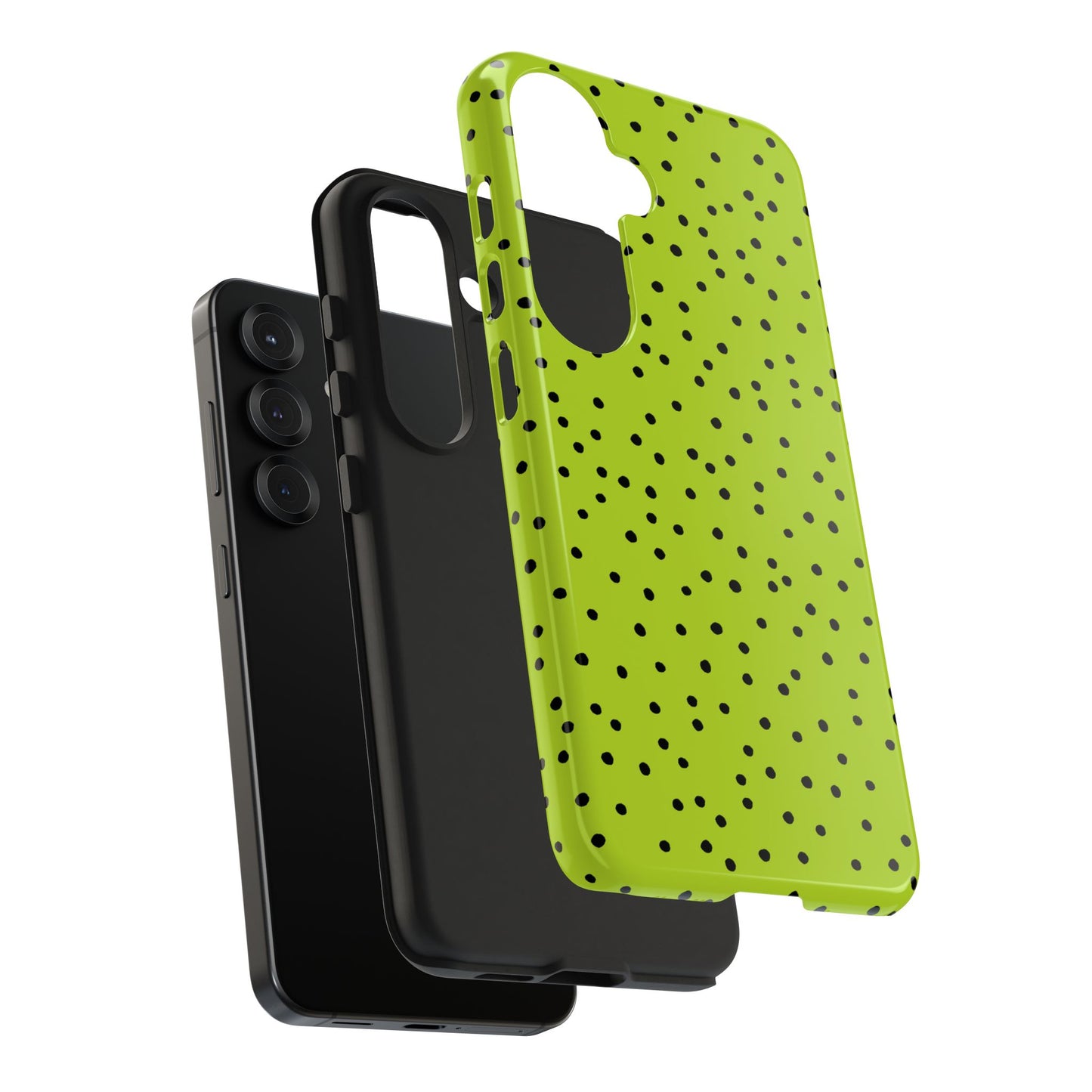 Dinky Dots Lime / Black Phone Case