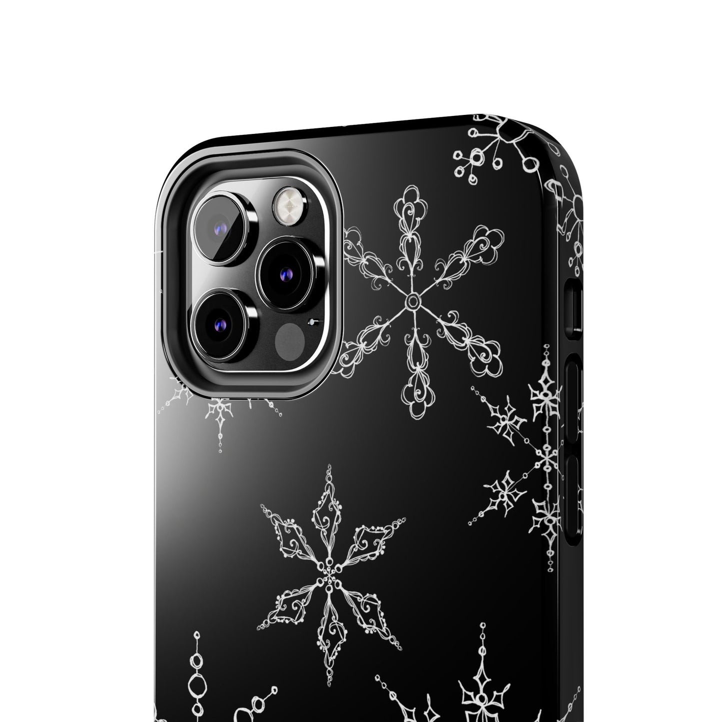 Snowflakes Black Phone Case