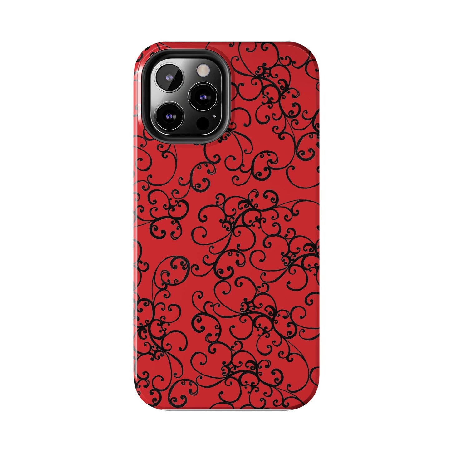 Elegant Scroll Red / Black Phone Case